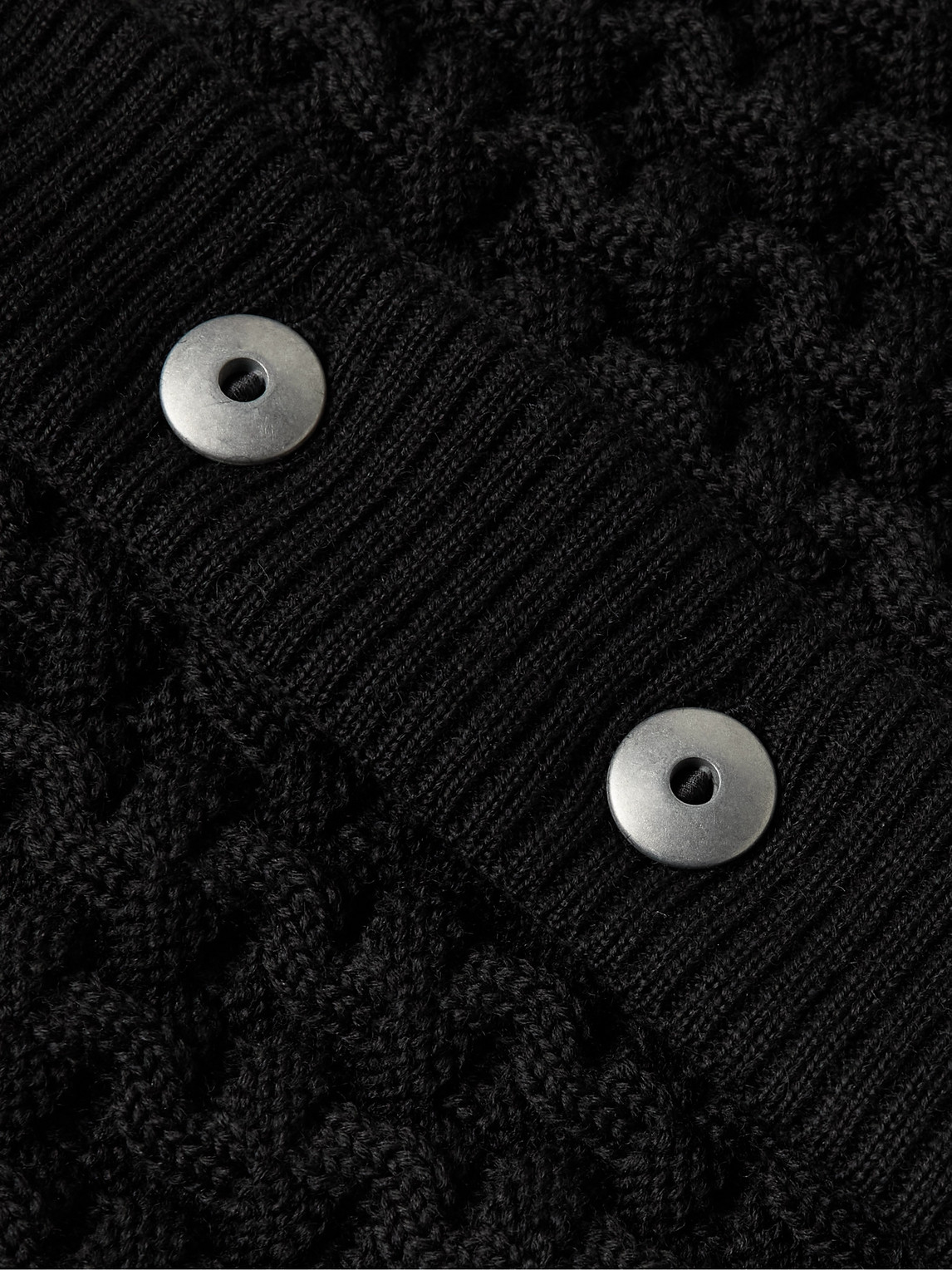 S.n.s Herning Stark Textured Virgin Wool Cardigan In Black