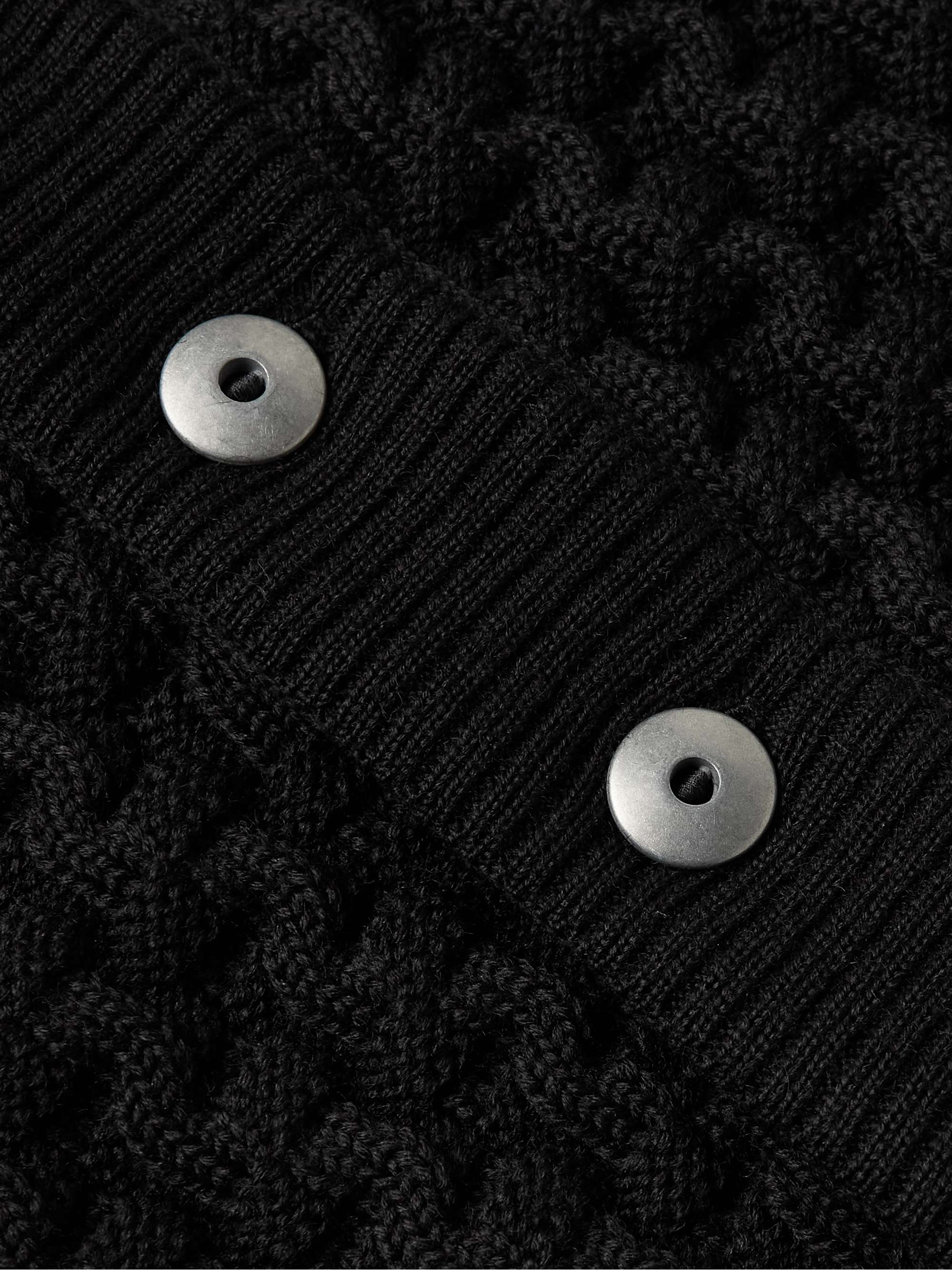 S.N.S. HERNING Stark Textured Virgin Wool Cardigan