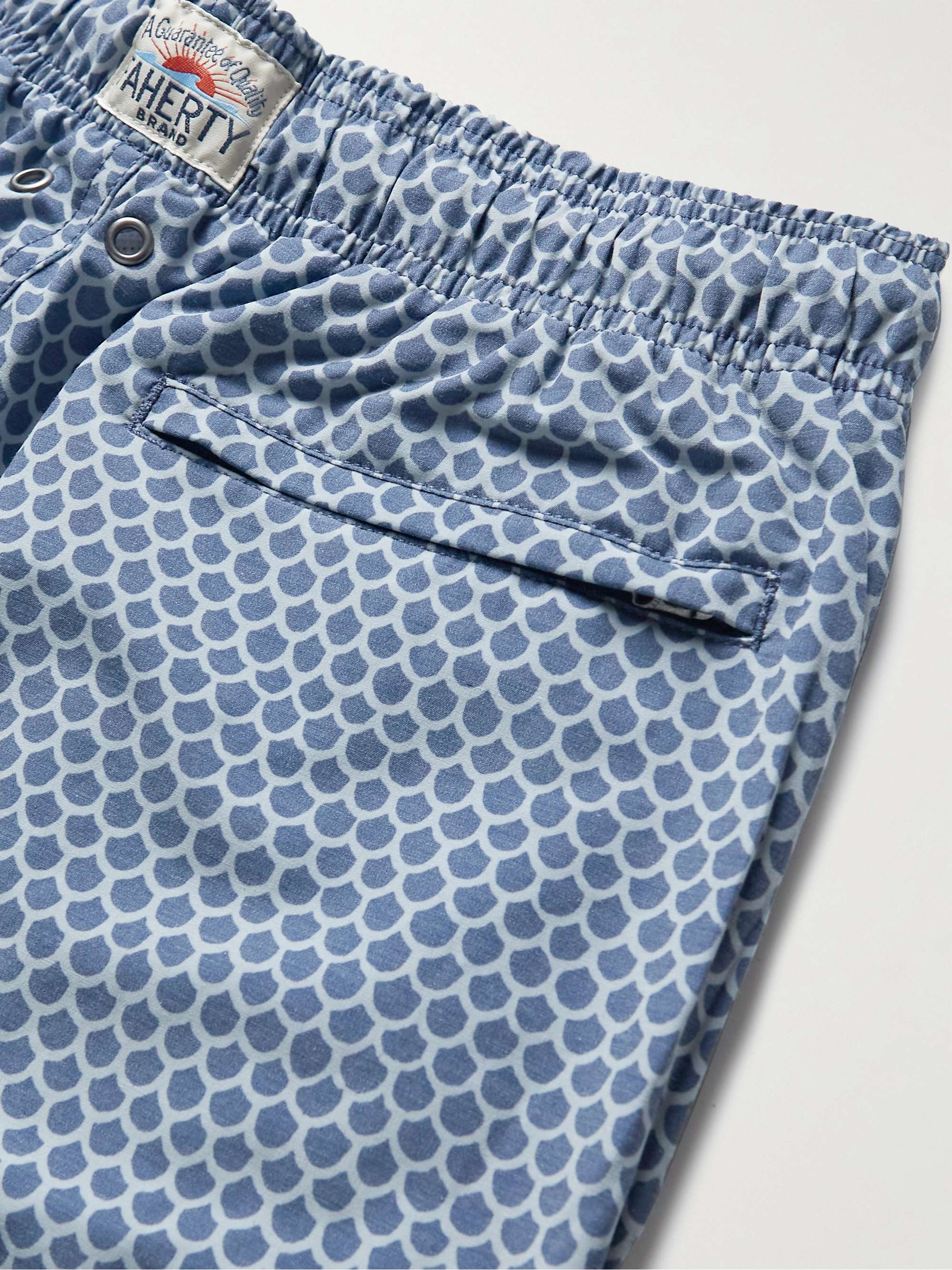 FAHERTY Beacon Slim-Fit Long-Length Printed Recycled Swim Shorts