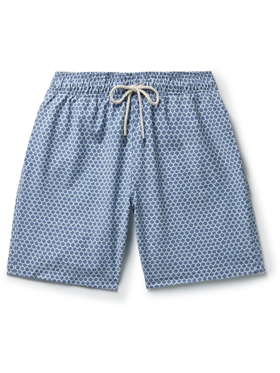 Faherty Scallop Print Board Shorts In Blue