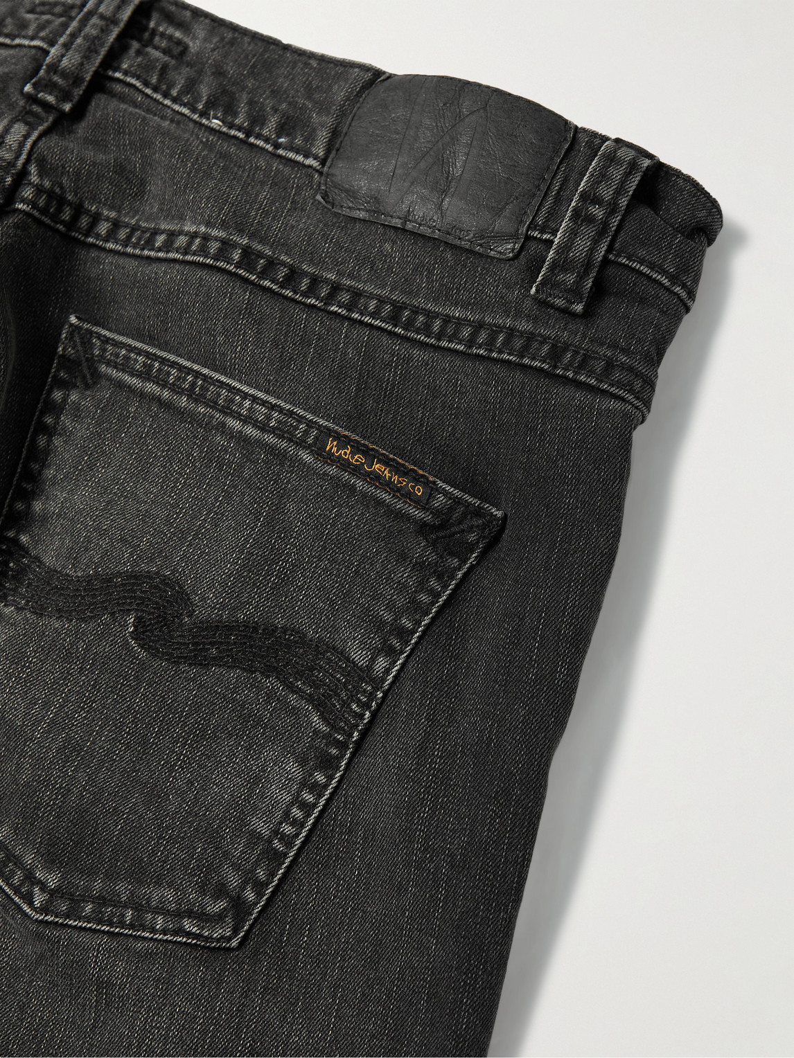 Shop Nudie Jeans Slim-fit Stretch-cotton Jeans In Black