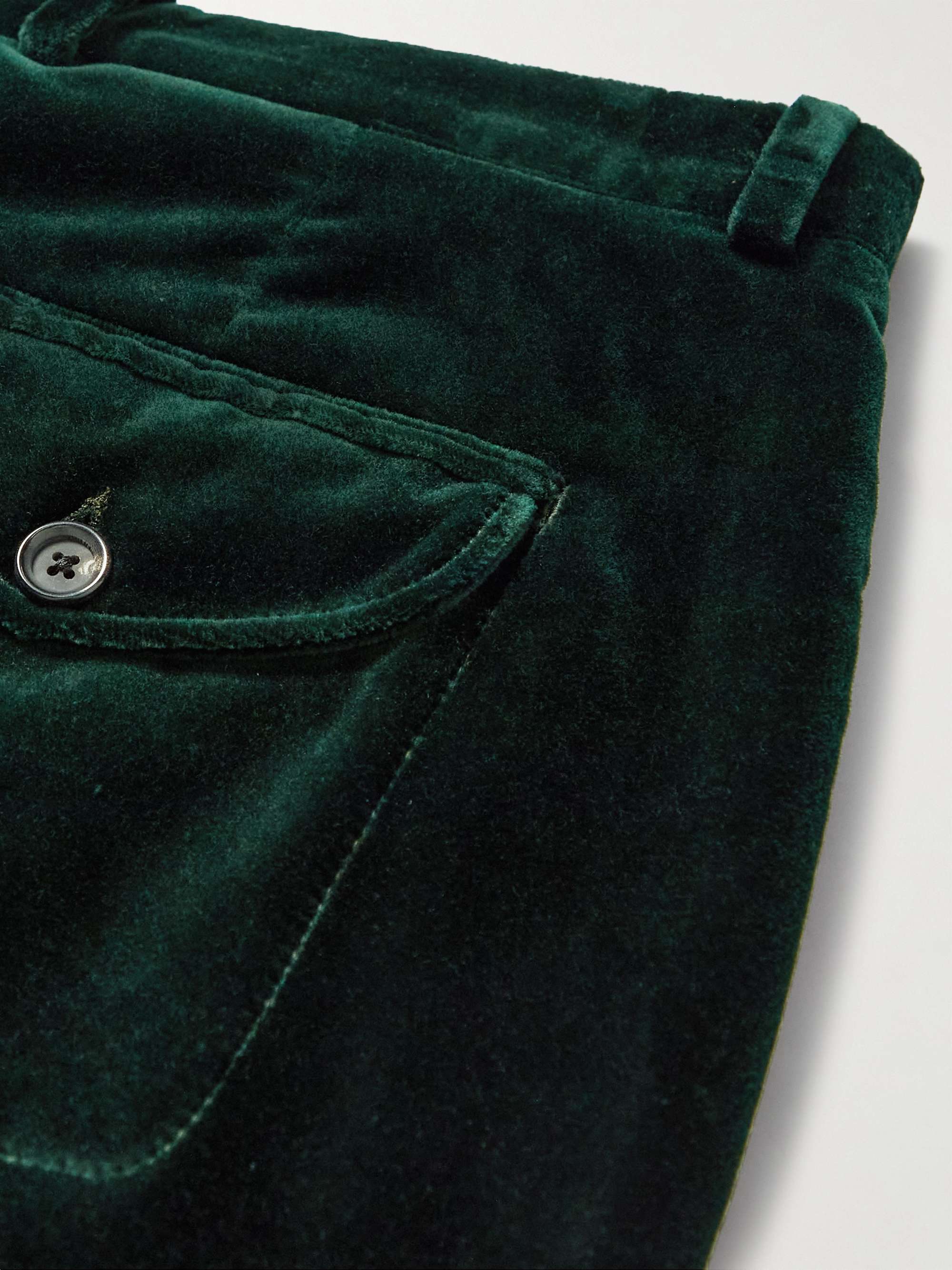 OLIVER SPENCER Fishtail Slim-Fit Cotton-Velvet Suit Trousers