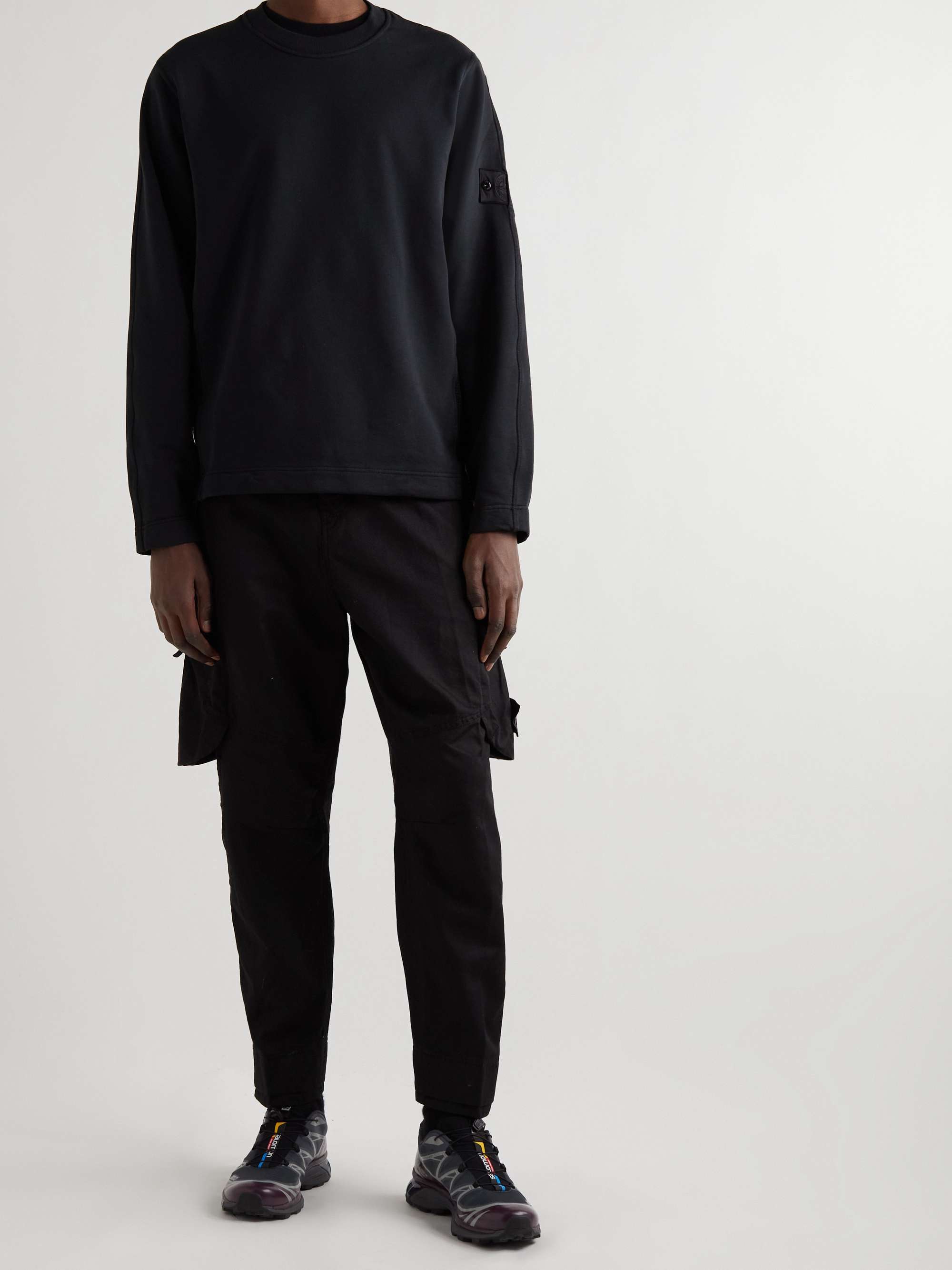 Tapered Logo-Appliquéd Twill Cargo Trousers