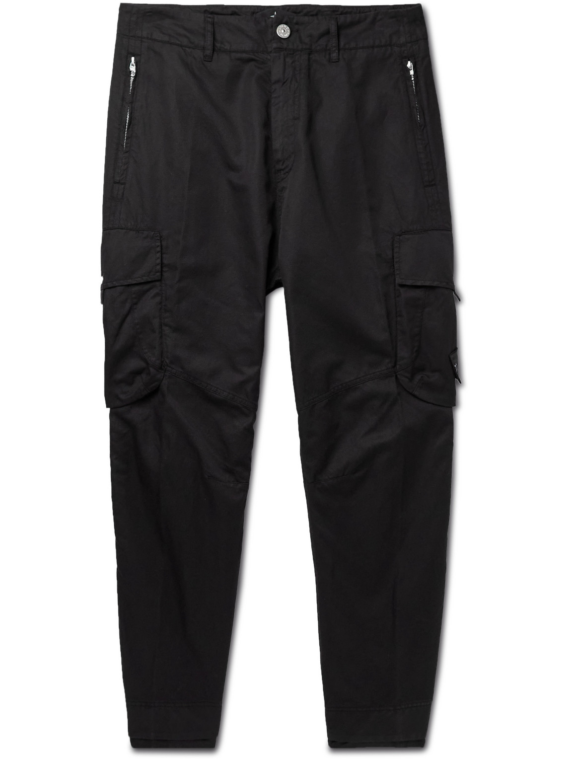 STONE ISLAND SHADOW PROJECT - Tapered Logo-Appliquéd Twill Cargo Trousers - Men - Black - IT 46
