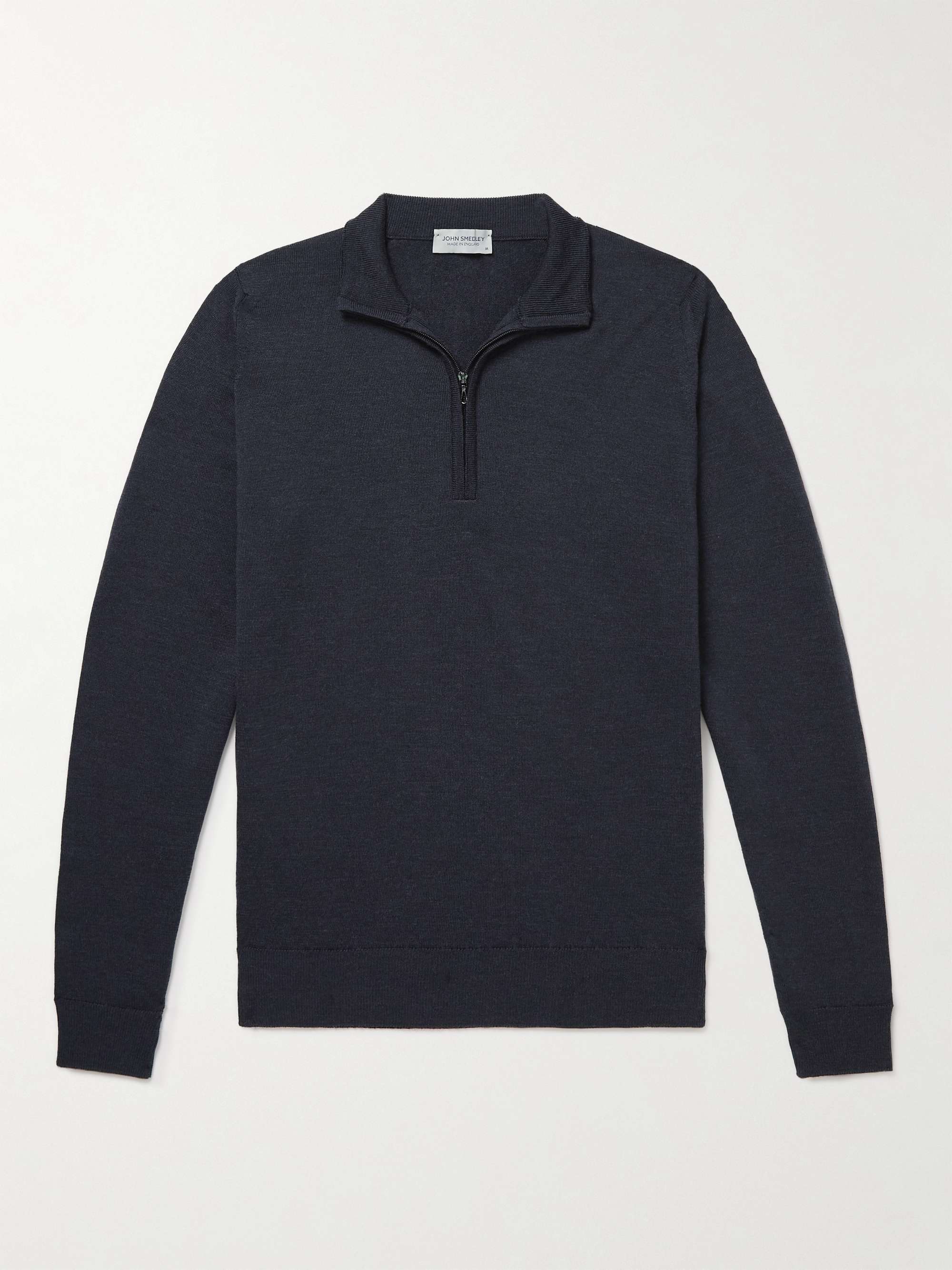 JOHN SMEDLEY Tapton Slim-Fit Merino Wool Half-Zip Sweater for Men | MR ...