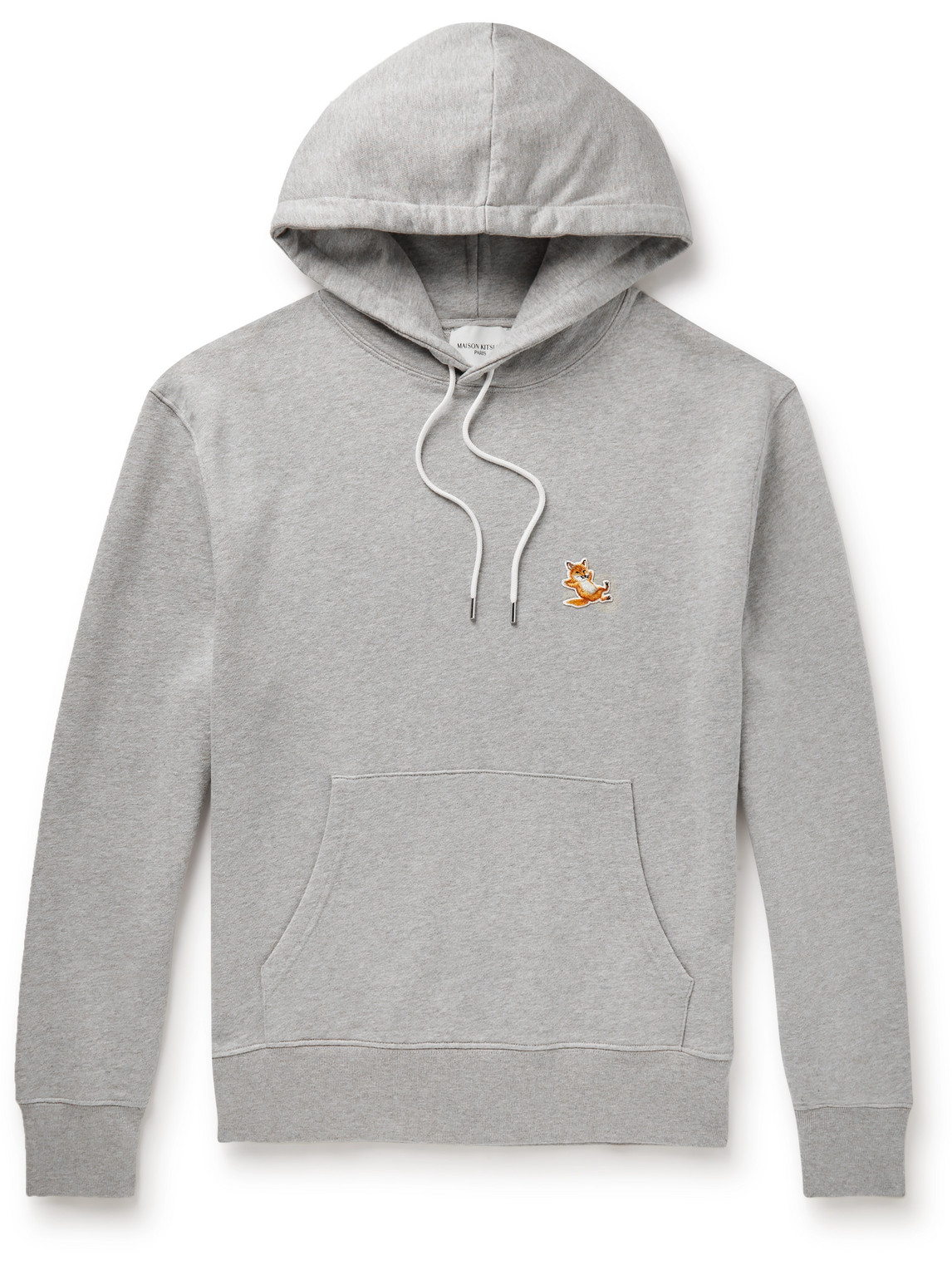 MAISON KITSUNÉ - Chillax Fox Slim-Fit Logo-Appliquéd Cotton-Jersey Hoodie - Men - Gray - S