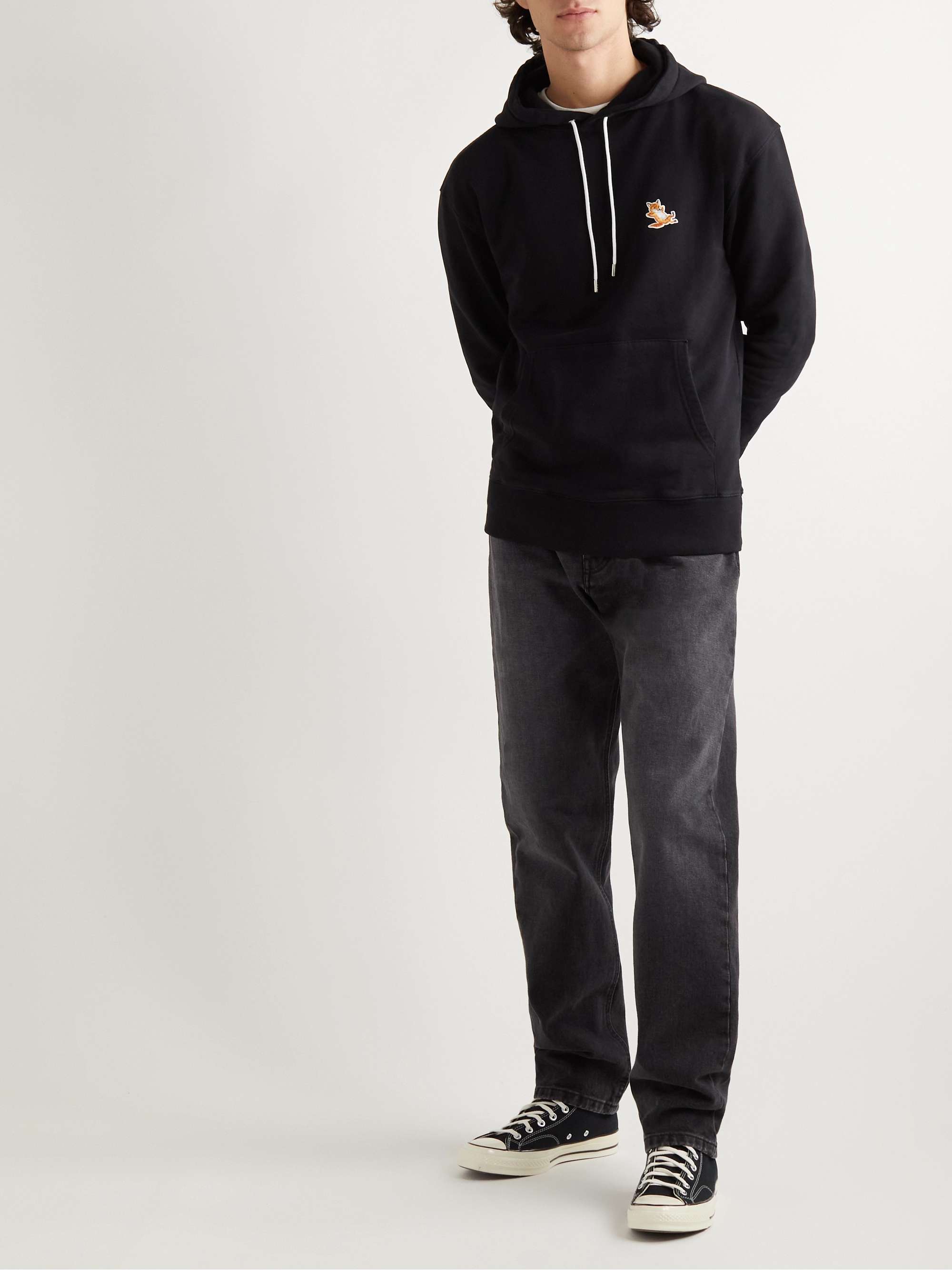 Rag & Bone Flame Slub Cotton-Jersey Hoodie - Men - Black Sweats - Xs