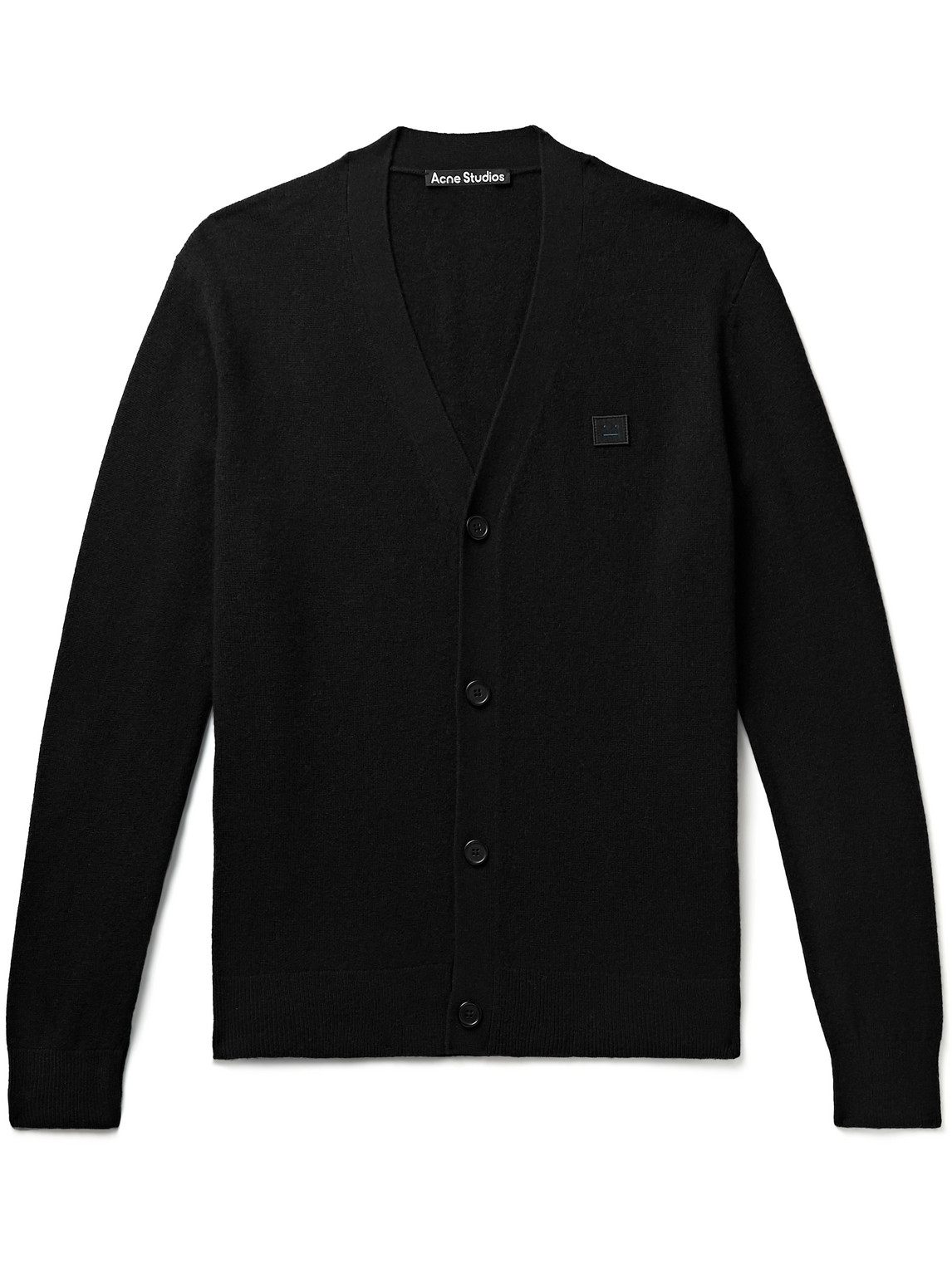 Shop Acne Studios Keve Logo-appliquéd Wool Cardigan In Black