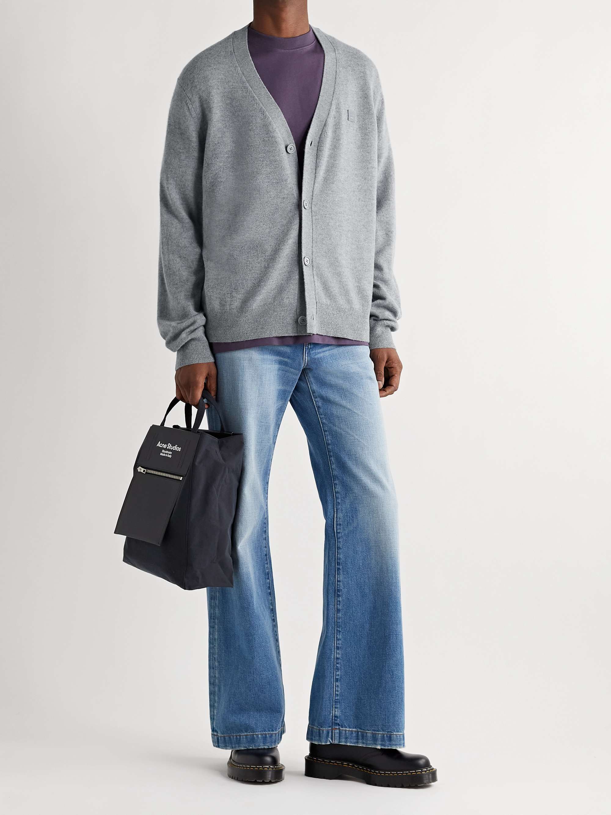 ACNE STUDIOS Keve Logo-Appliquéd Wool Cardigan