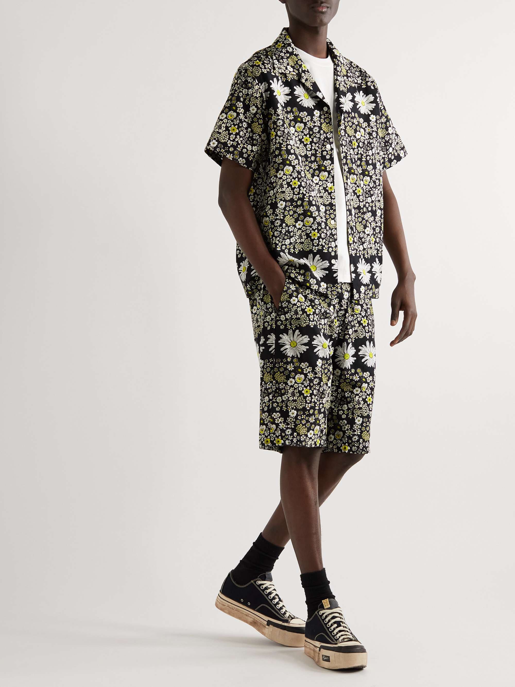 NOMA T.D. Wide-Leg Printed Rexcell Shorts