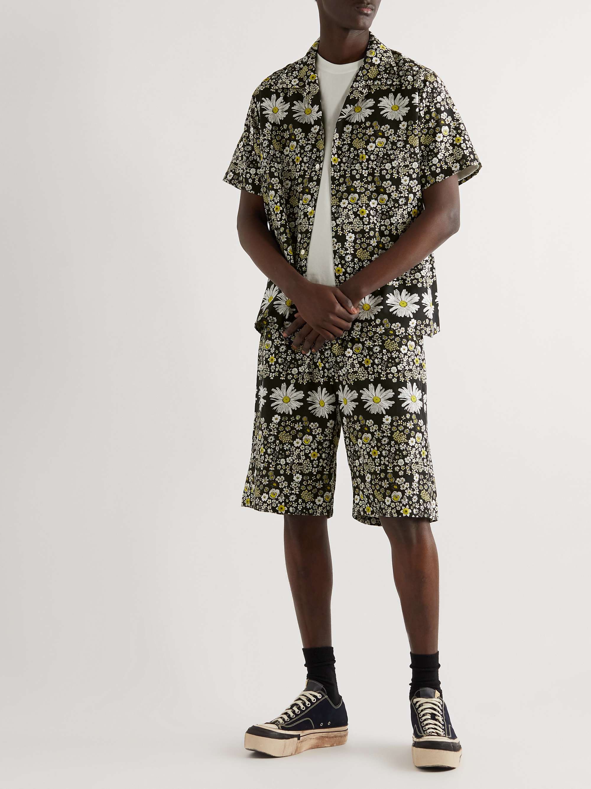 NOMA T.D. Convertible-Collar Printed Rexcell Shirt
