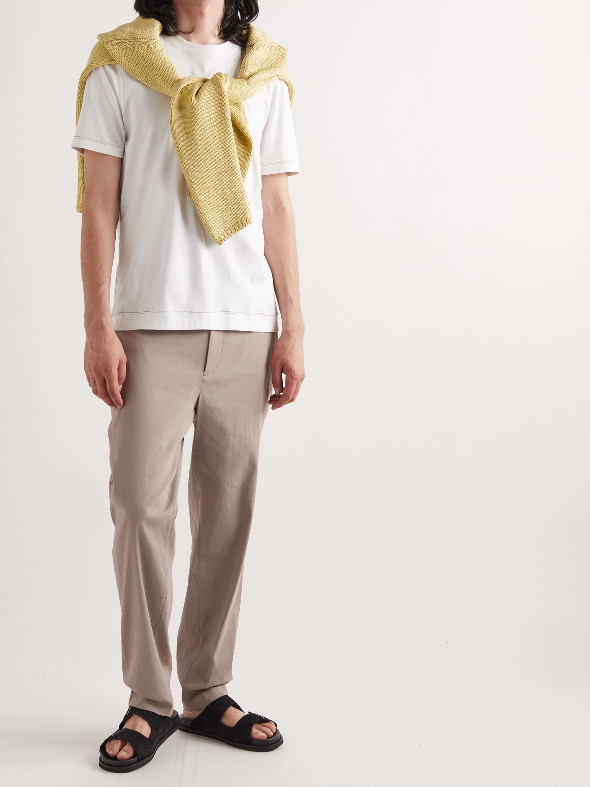 THEORY Curtis Straight-Leg Linen-Blend Trousers