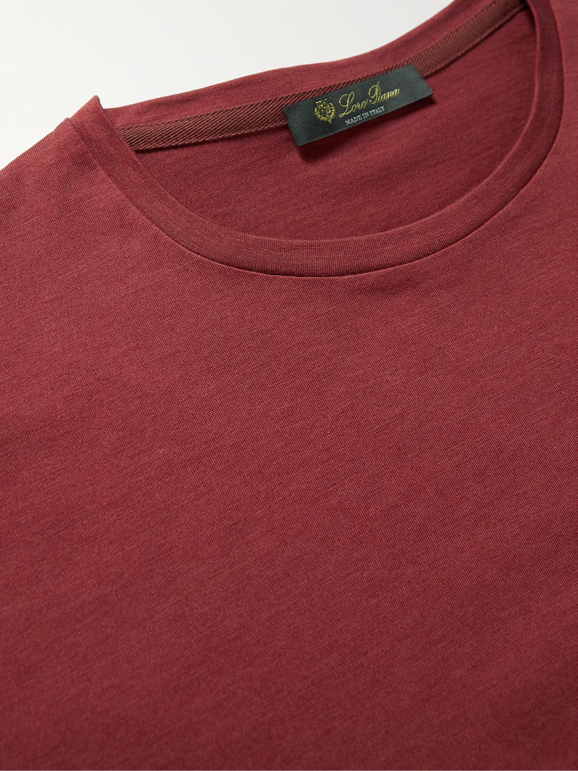 Shop Loro Piana Slim-fit Silk And Cotton-blend Jersey T-shirt In Red