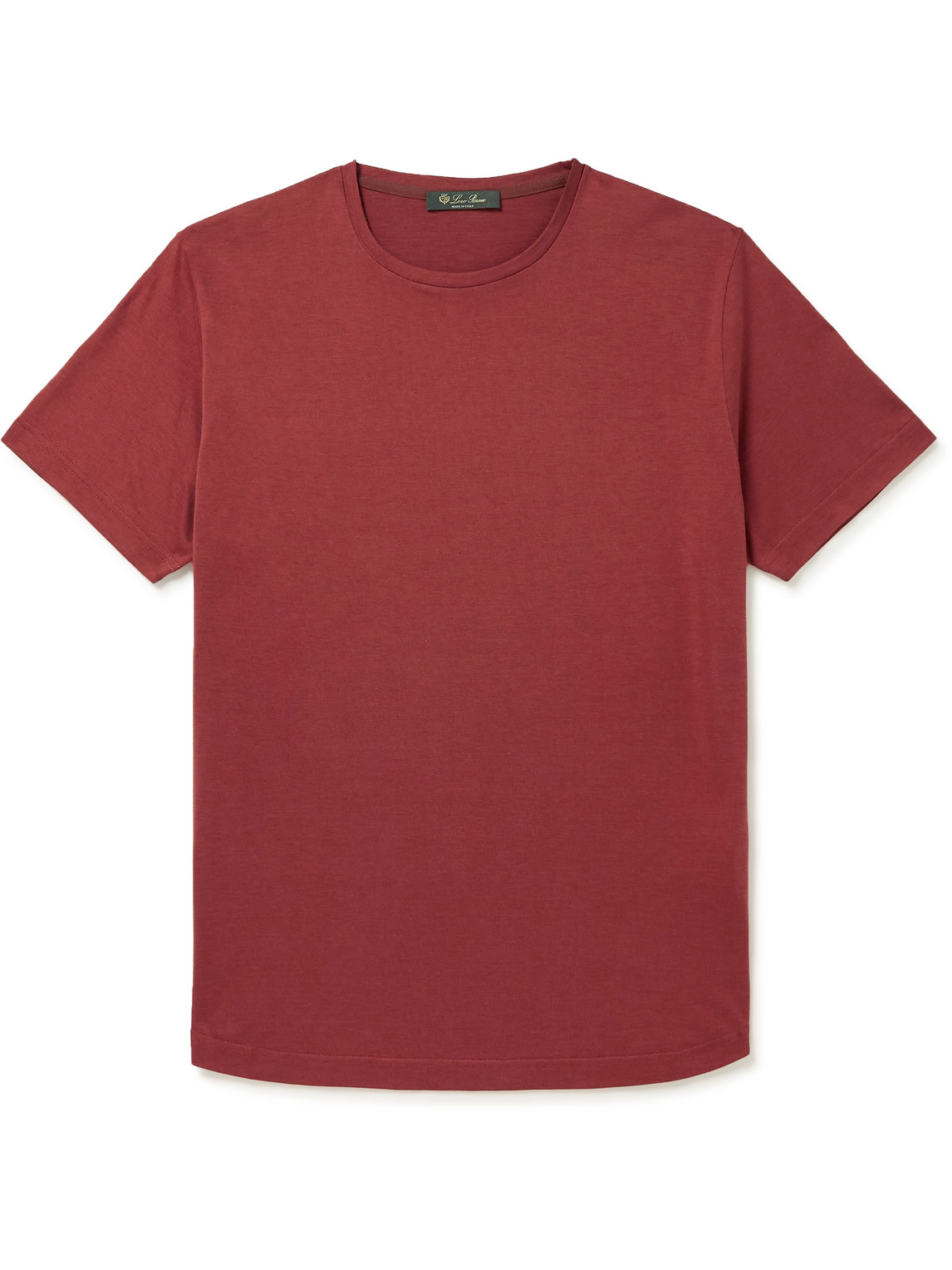 Loro Piana Slim-fit Silk And Cotton-blend Jersey T-shirt In Black Cherry