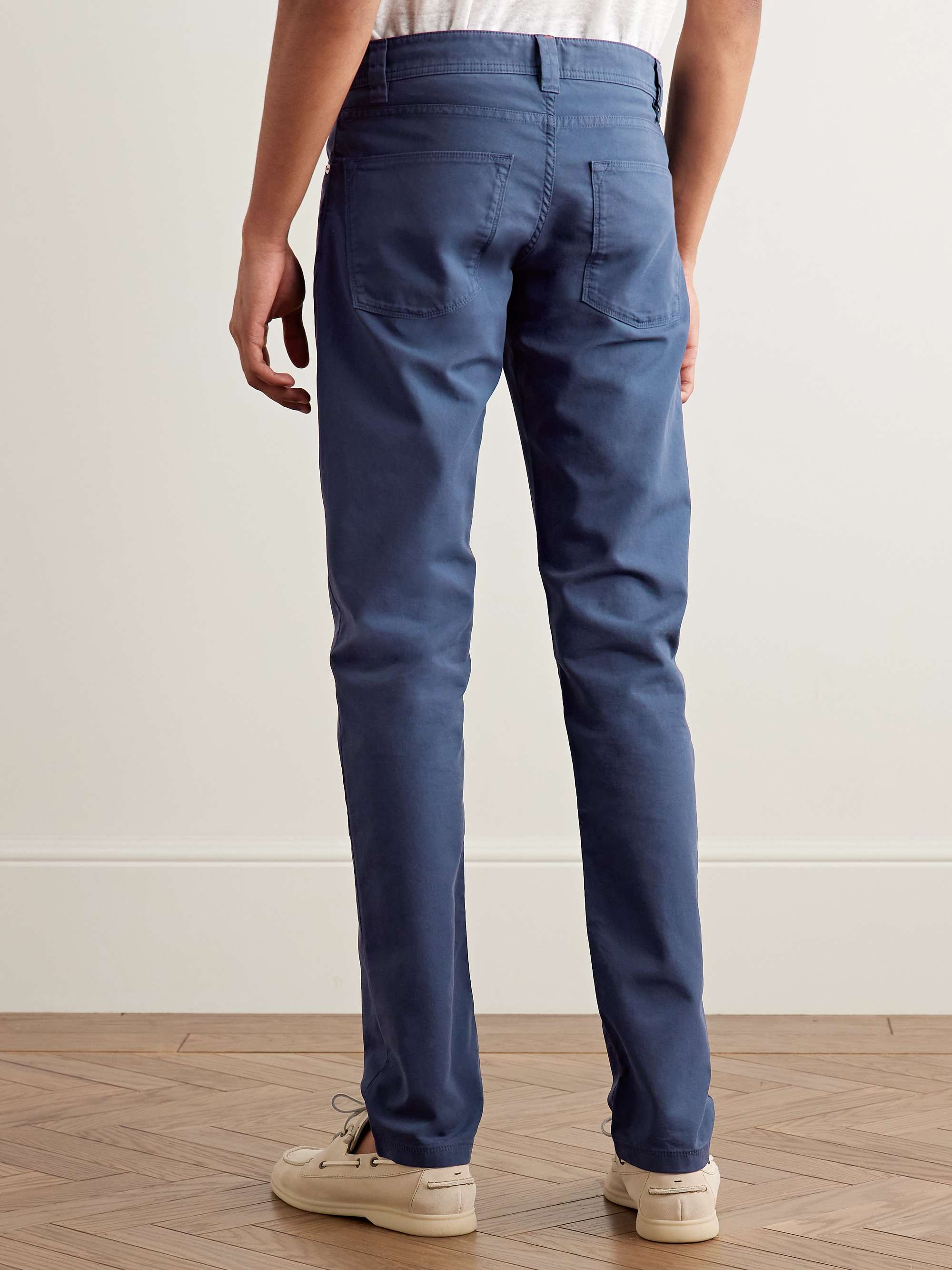 LORO PIANA Slim-Fit Garment-Dyed Cotton-Blend Trousers