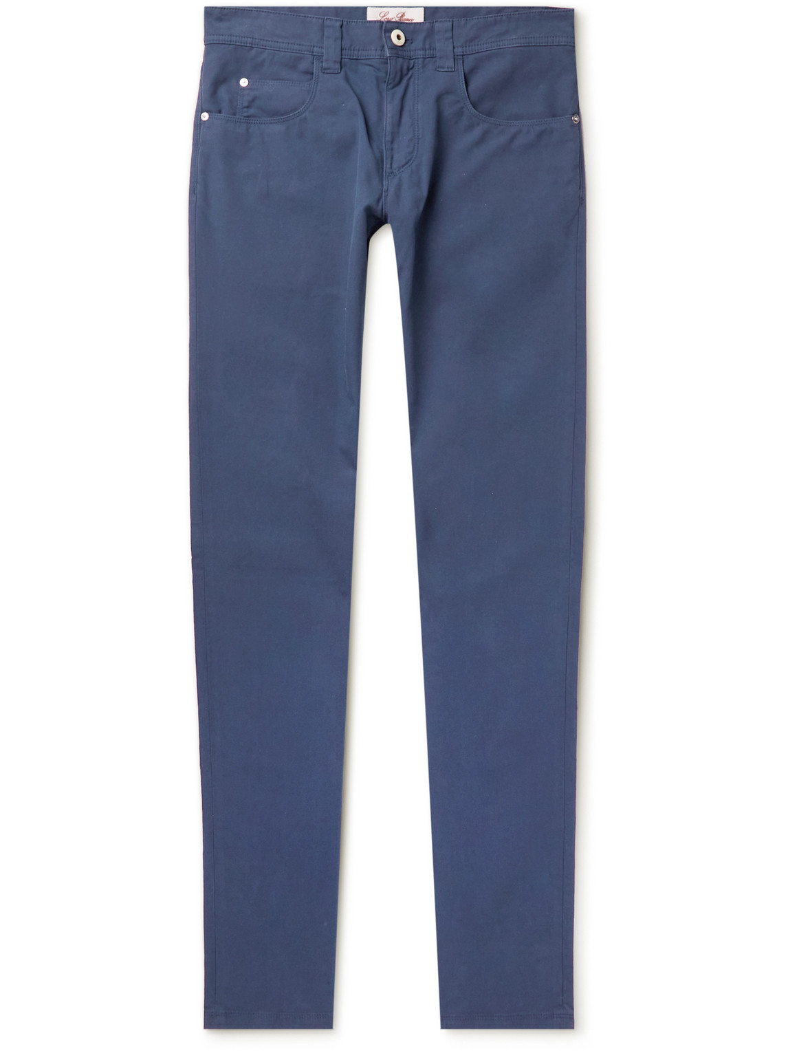Loro Piana - Slim-Fit Garment-Dyed Cotton-Blend Trousers - Men - Blue - UK/US 40