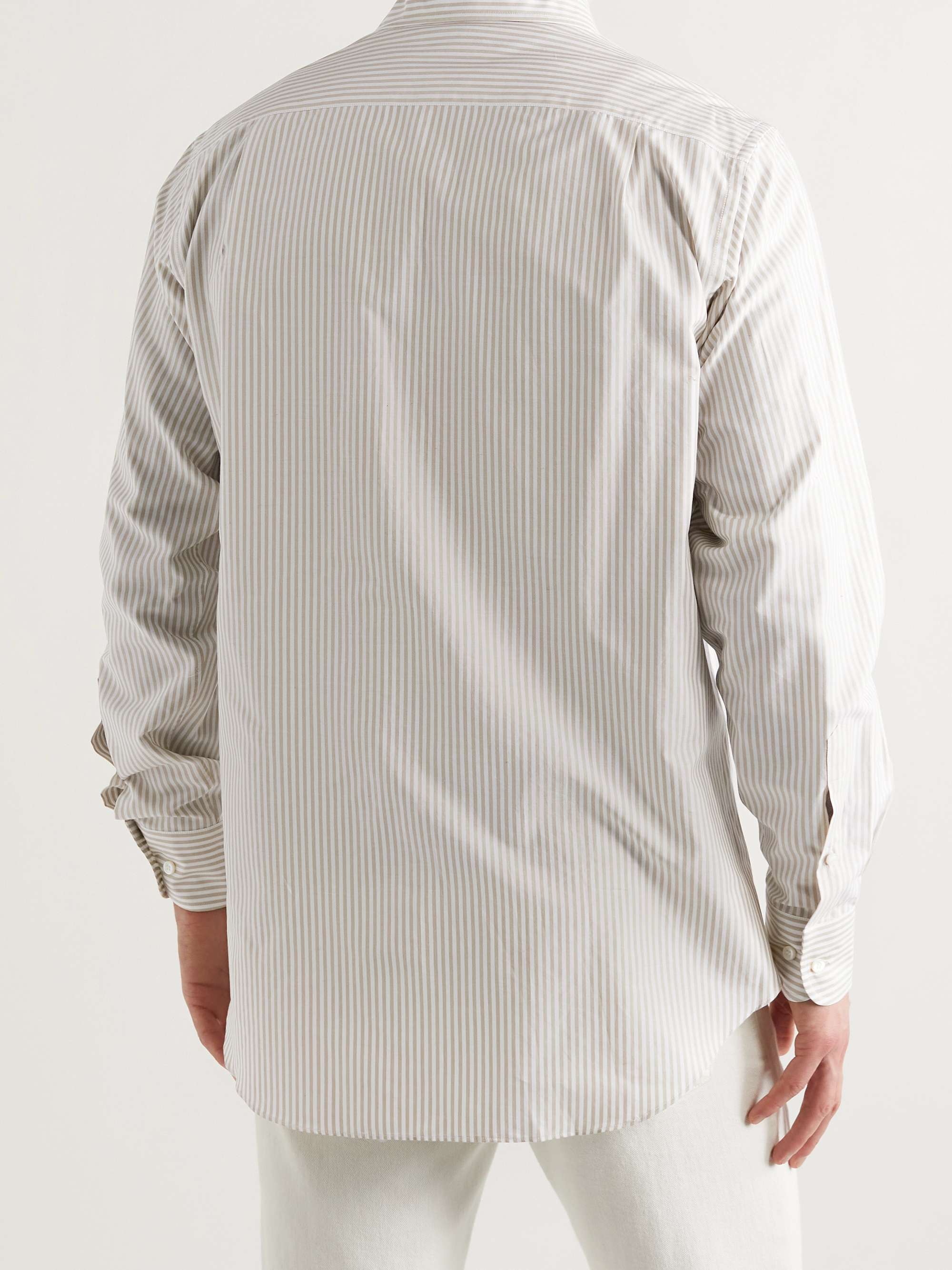LORO PIANA André Striped Cotton-Poplin Oxford Shirt