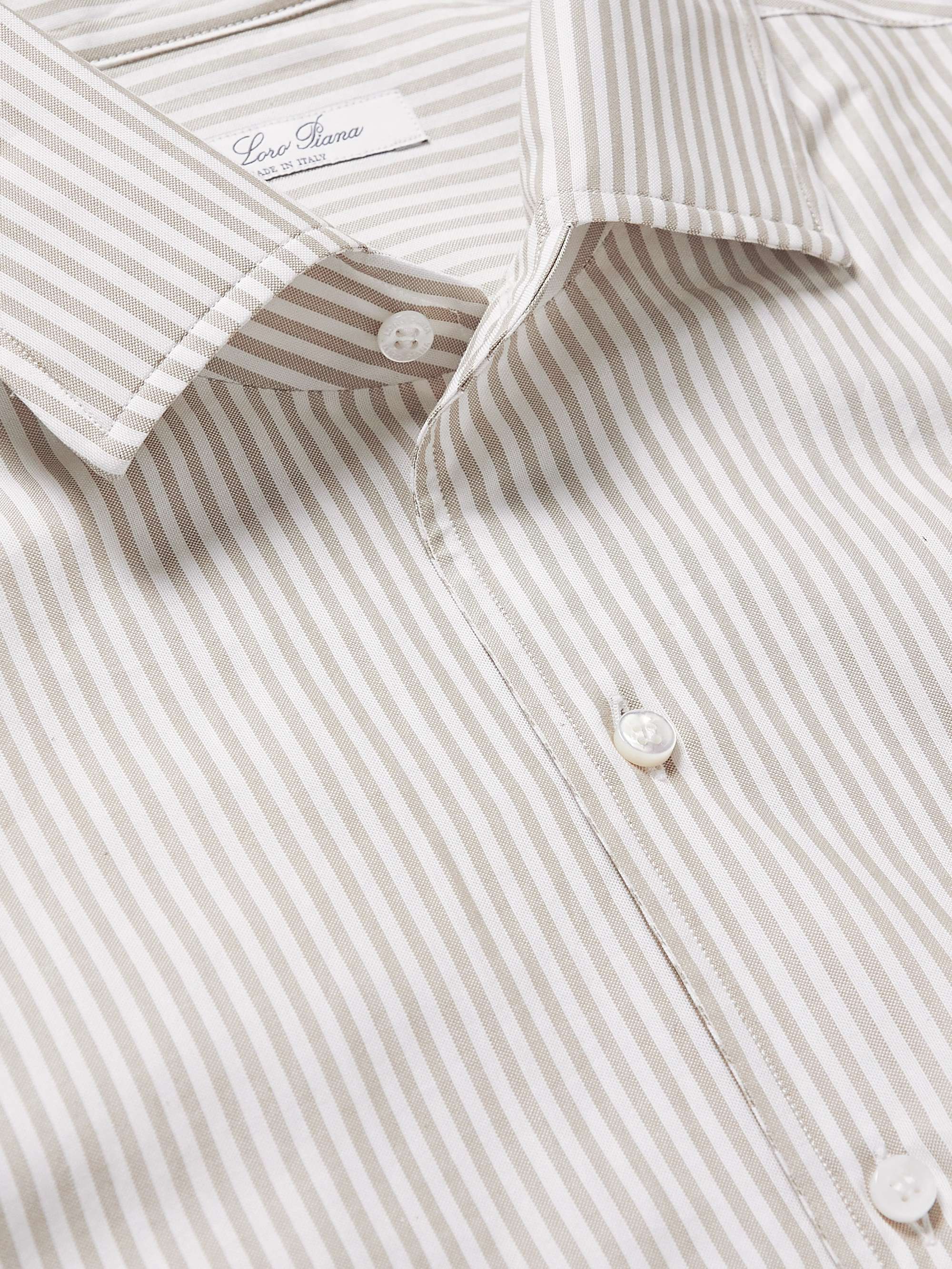 LORO PIANA André Striped Cotton-Poplin Oxford Shirt