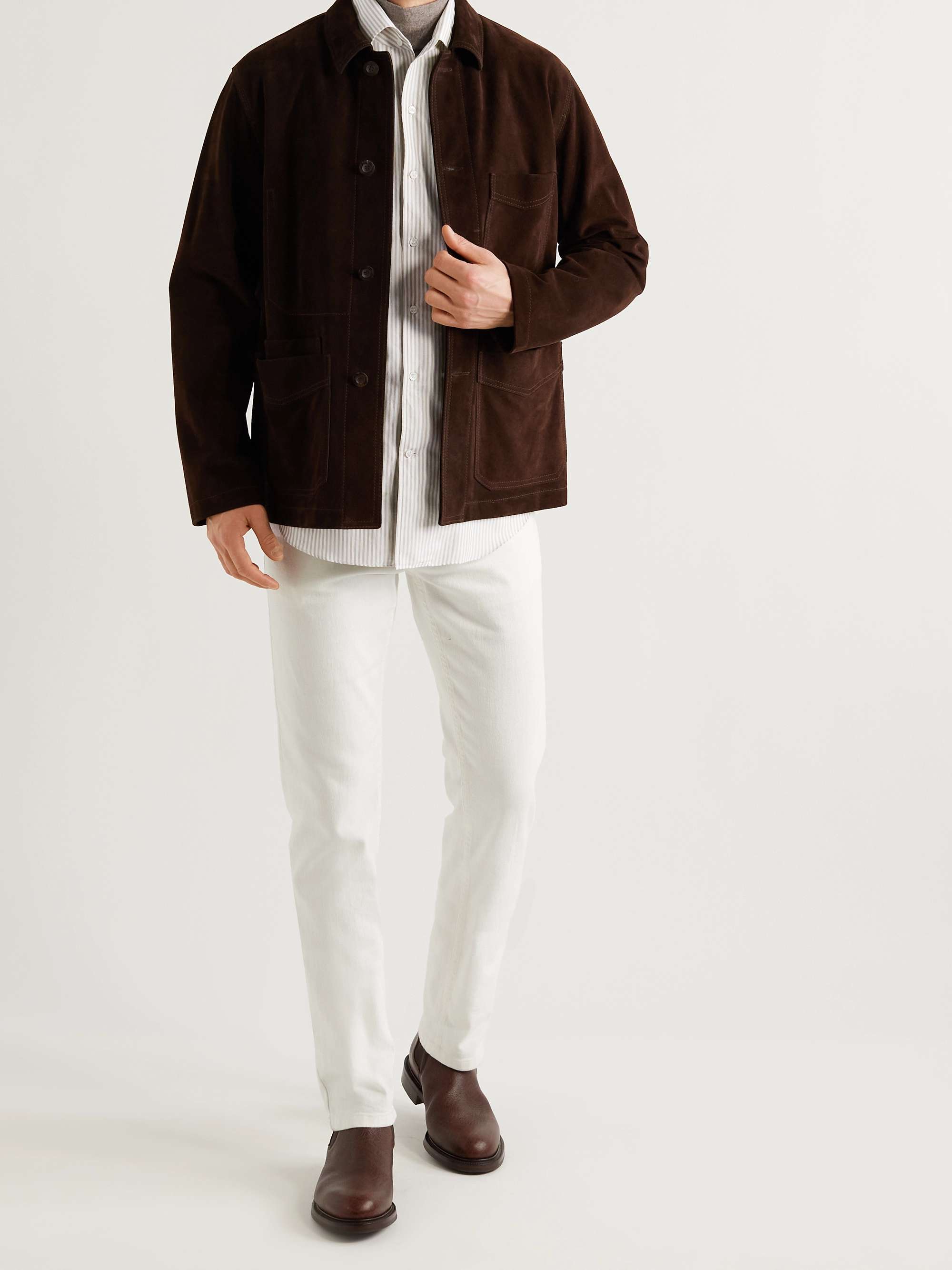LORO PIANA André Striped Cotton-Poplin Oxford Shirt