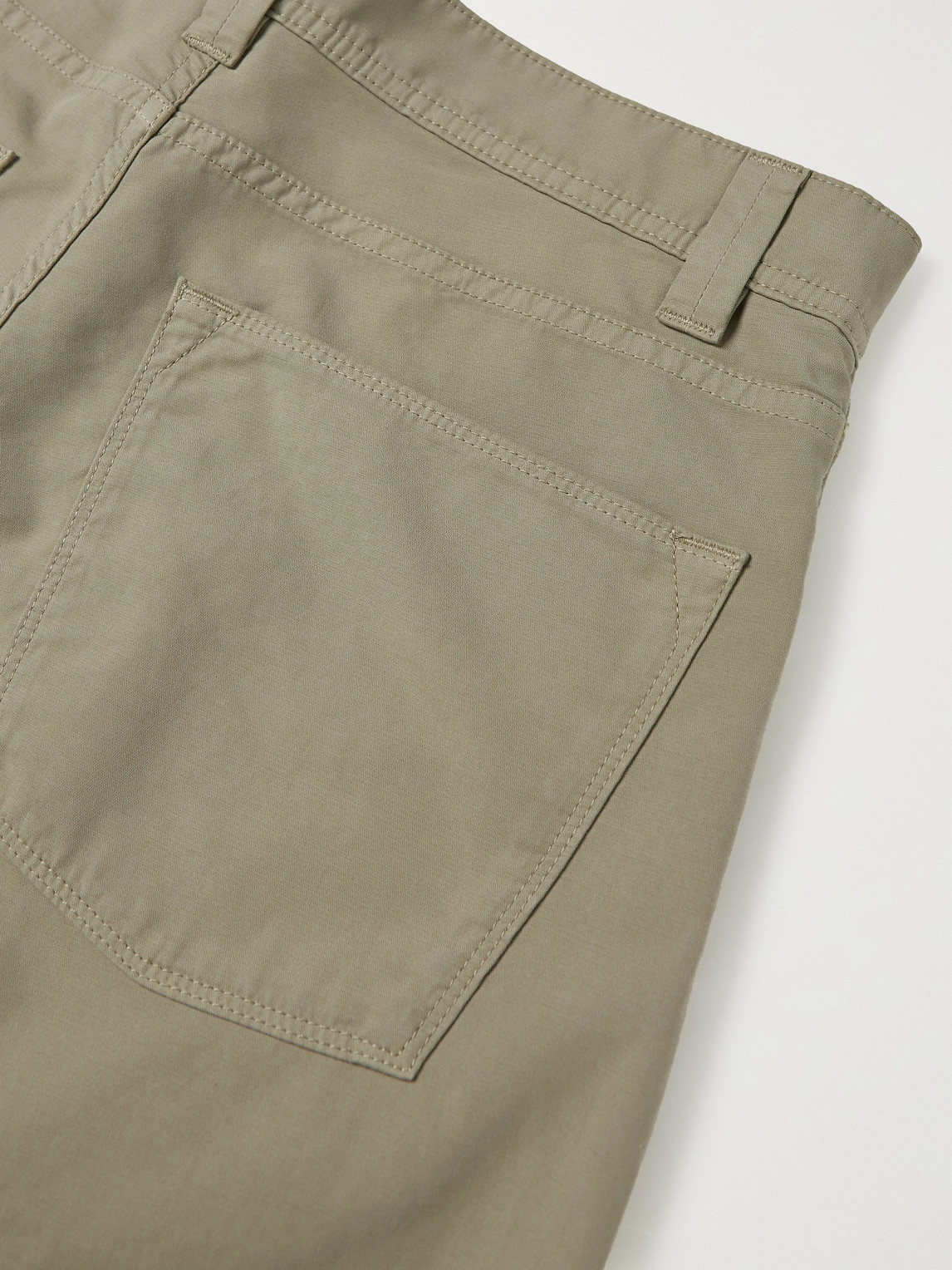 Loro Piana Slim-fit Cotton-blend Trousers In Neutrals