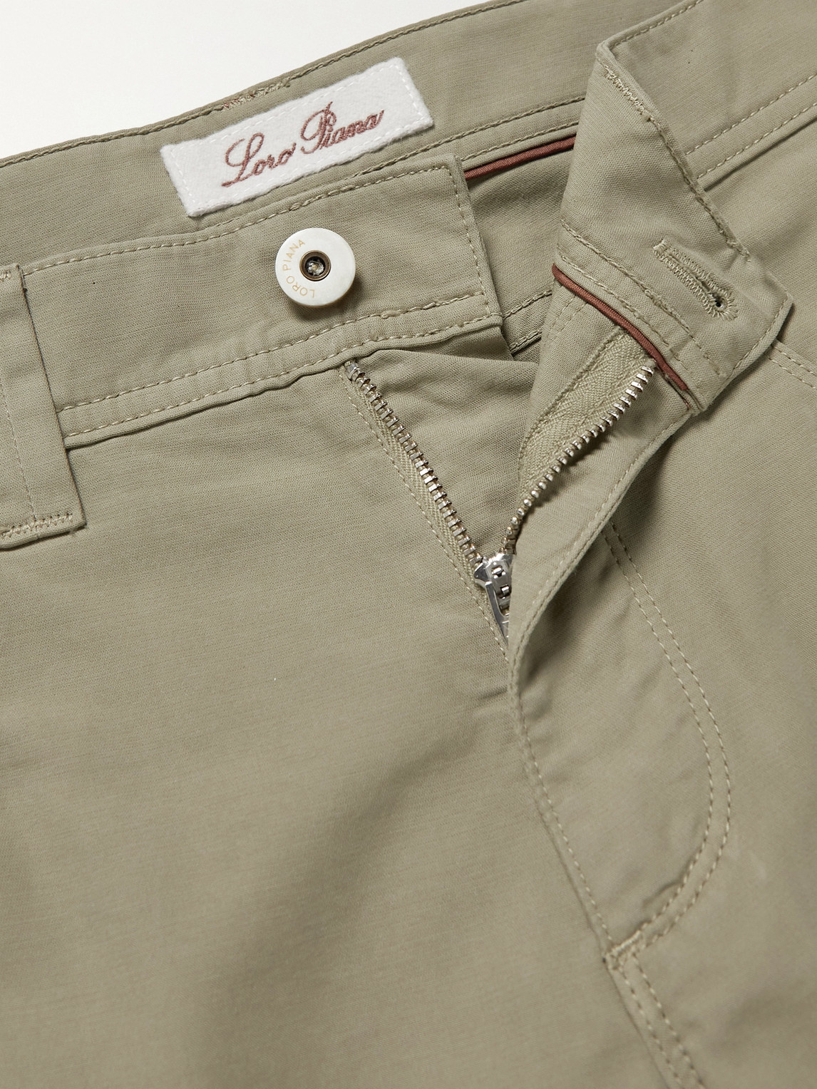 Loro Piana Slim-fit Cotton-blend Trousers In Neutrals