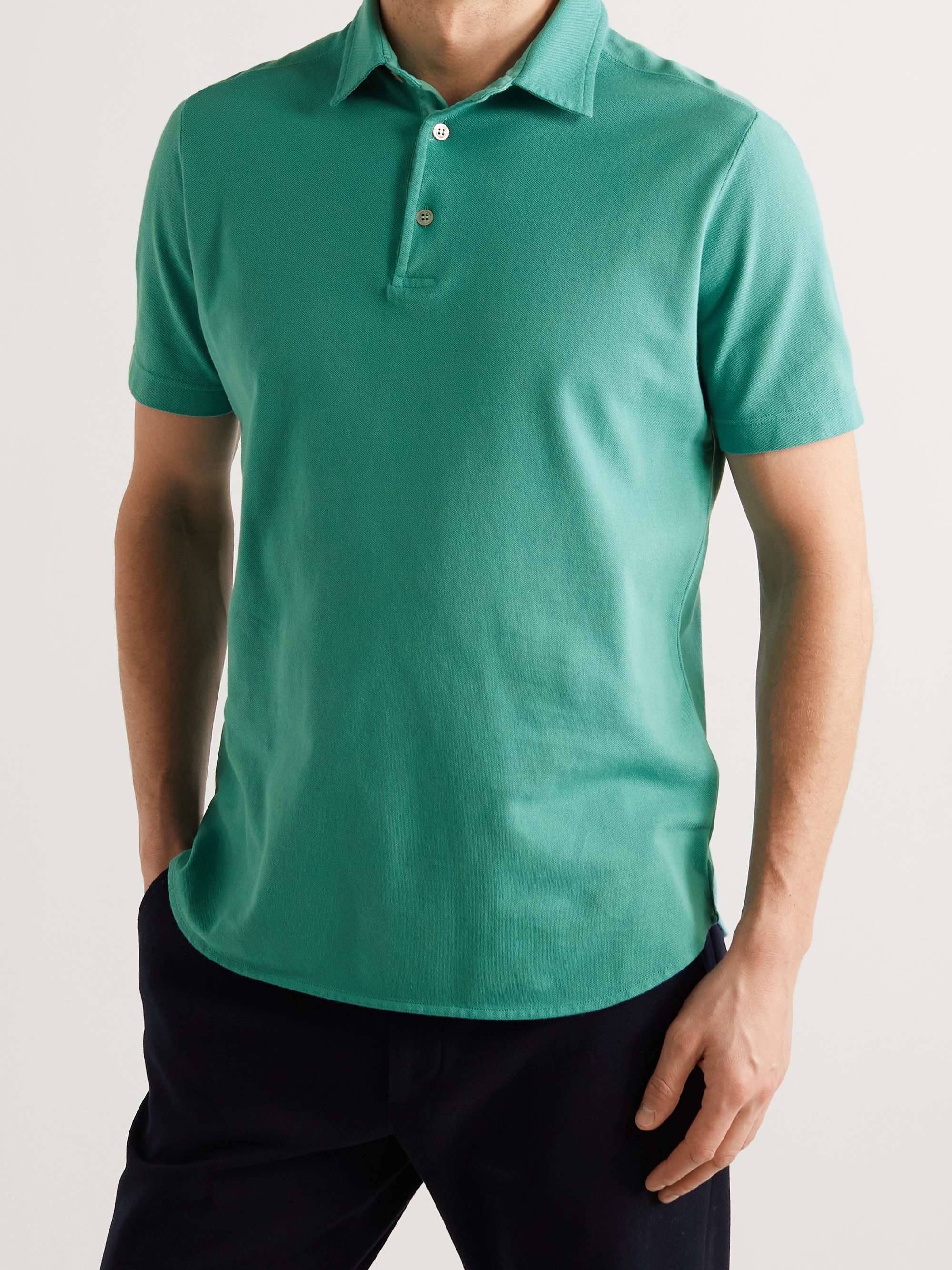 LORO PIANA Cotton-Piqué Polo Shirt