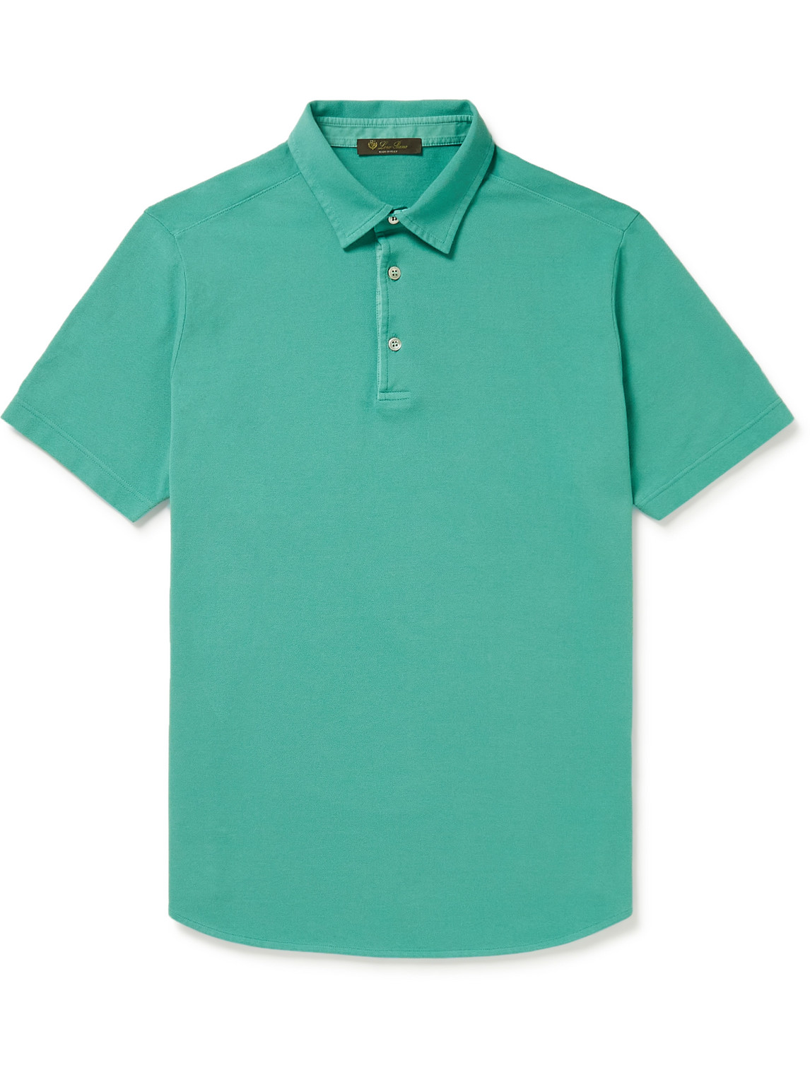 Loro Piana Cotton-piqué Polo Shirt In Blue
