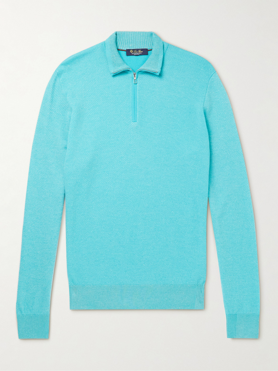 Loro Piana Roadster Striped Cashmere Half-Zip Sweater IT 58