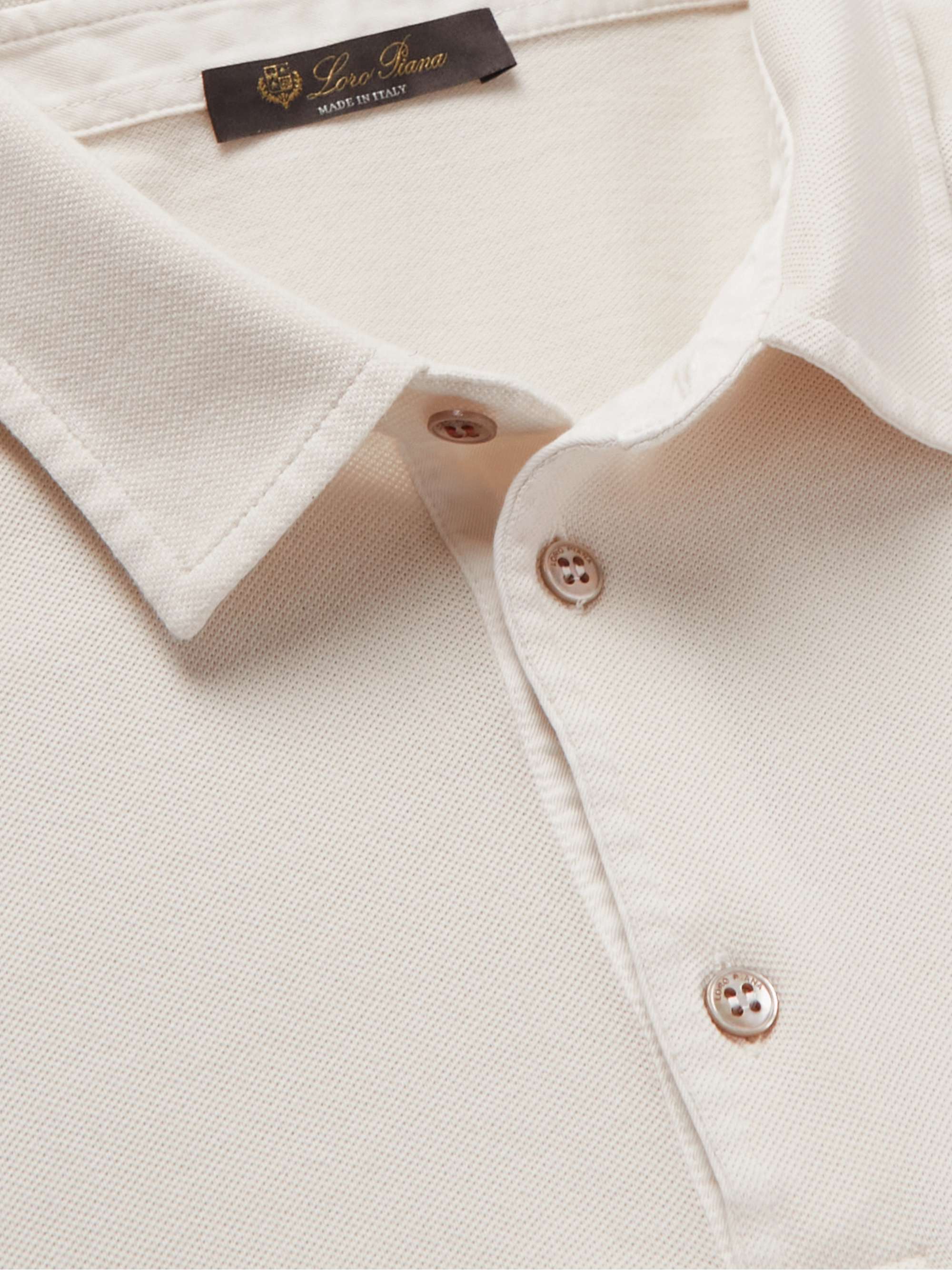 LORO PIANA Cotton-Piqué Polo Shirt