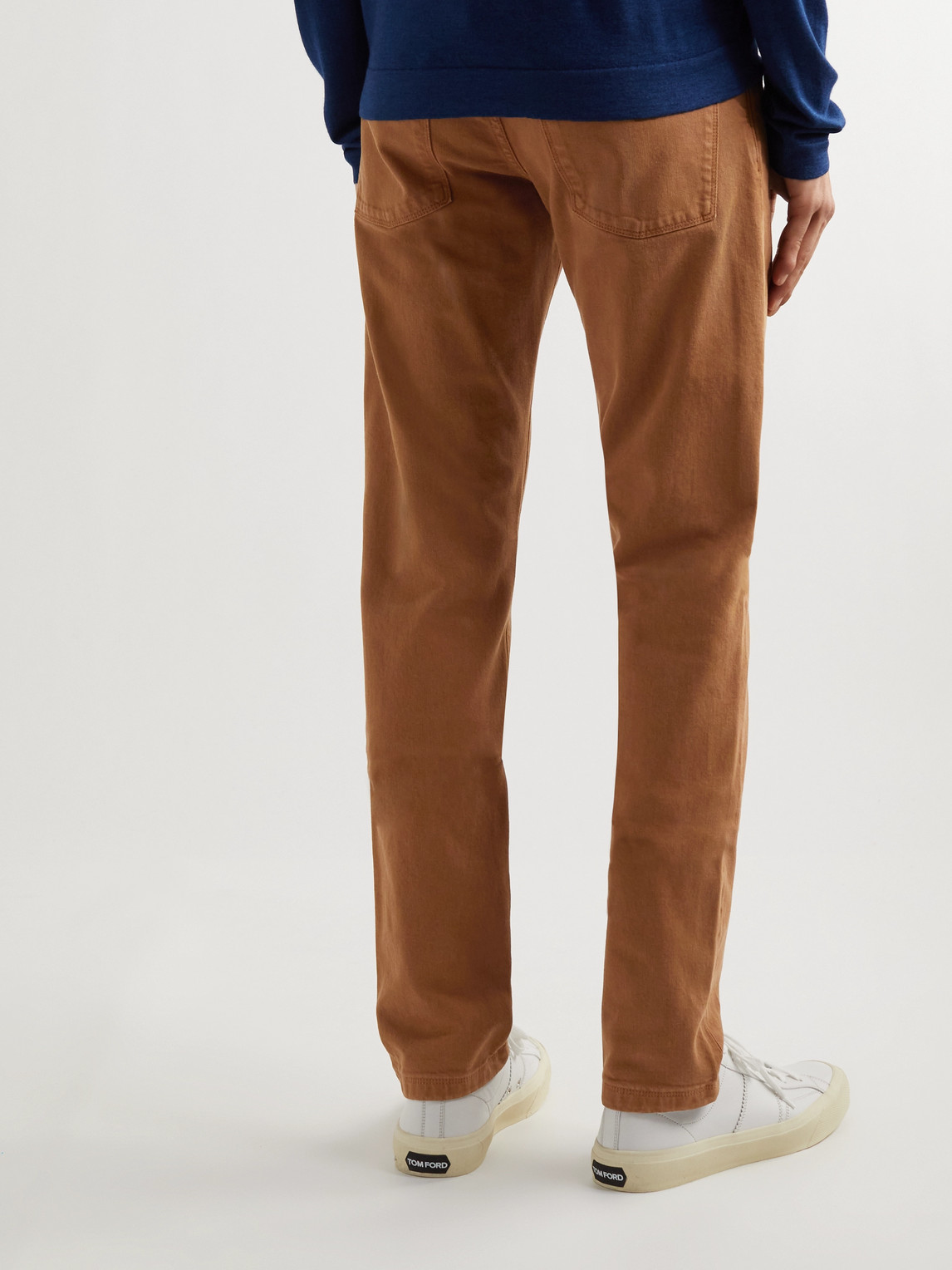 Shop Loro Piana Straight-leg Garment-dyed Jeans In Brown