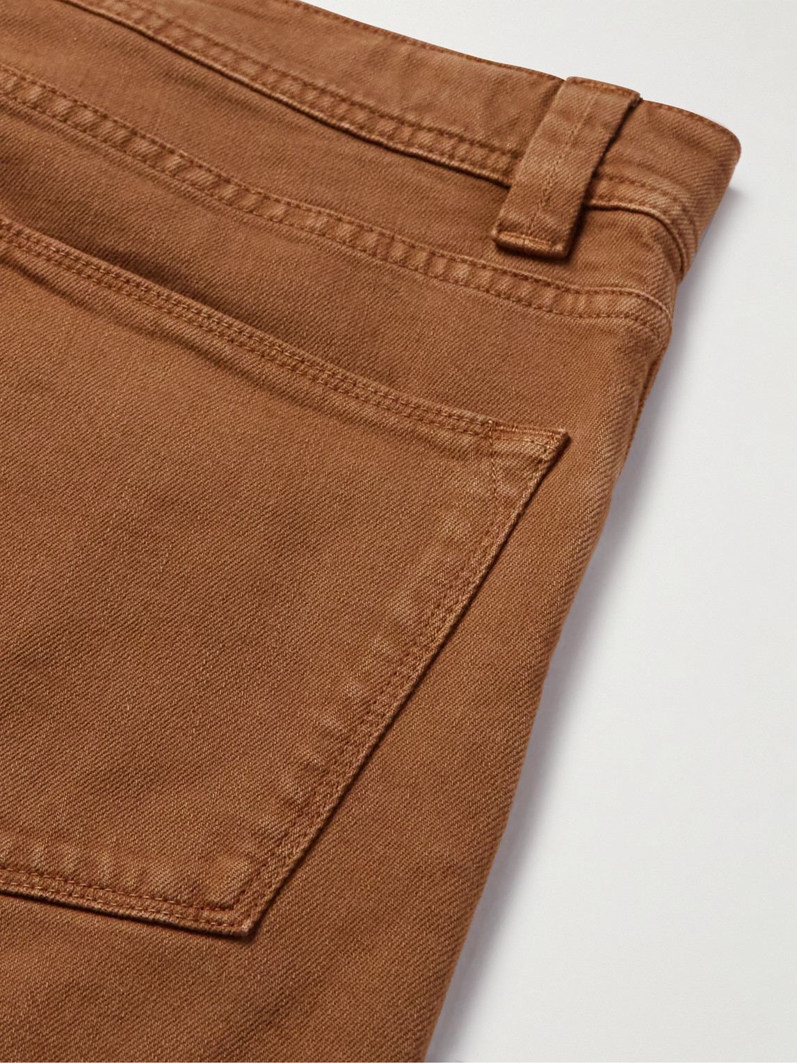 Shop Loro Piana Straight-leg Garment-dyed Jeans In Brown