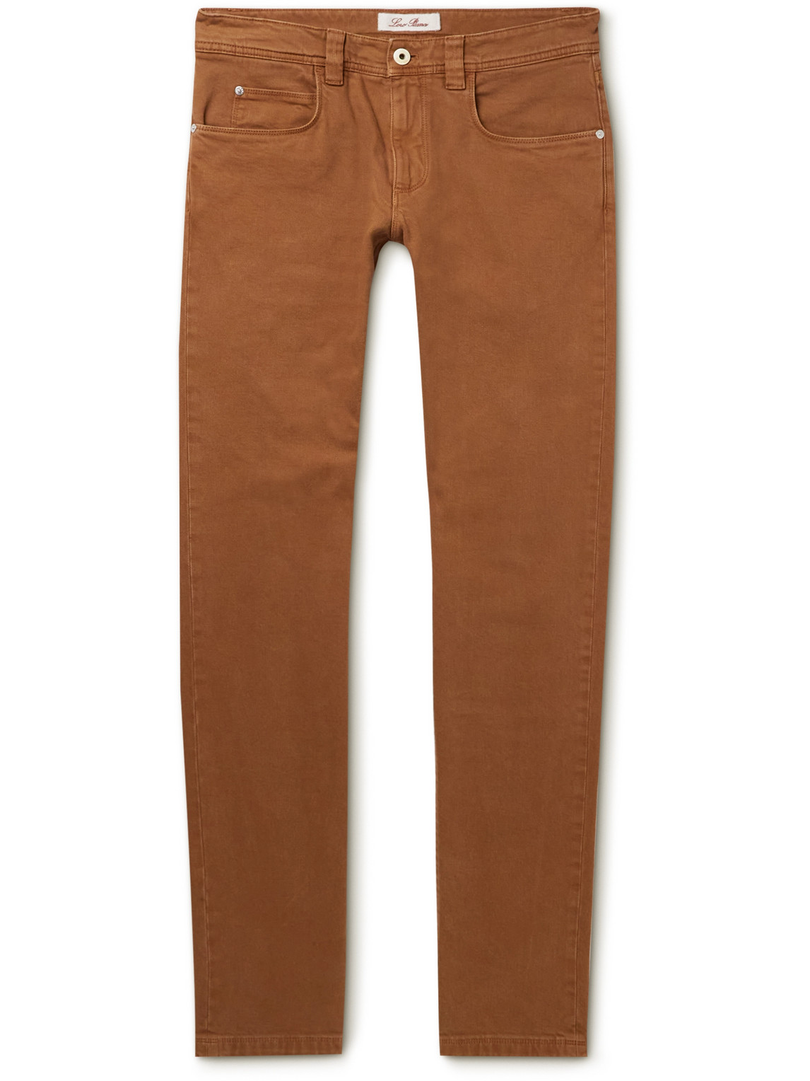 Shop Loro Piana Straight-leg Garment-dyed Jeans In Brown