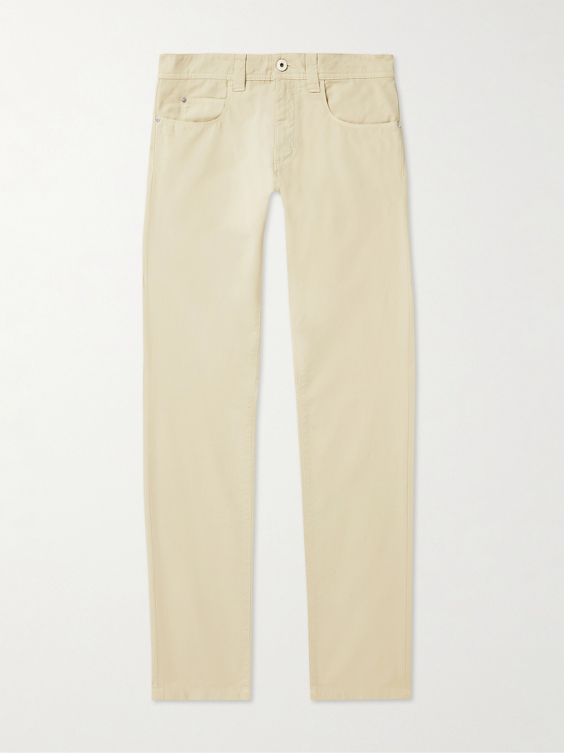 Loro Piana Slim-Fit Garment-Dyed Cotton-Blend Trousers - Men