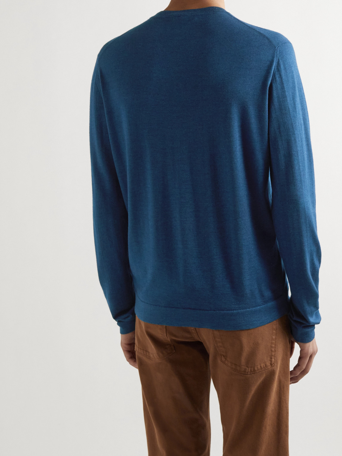 Shop Loro Piana Cashmere And Silk-blend Sweater In Blue