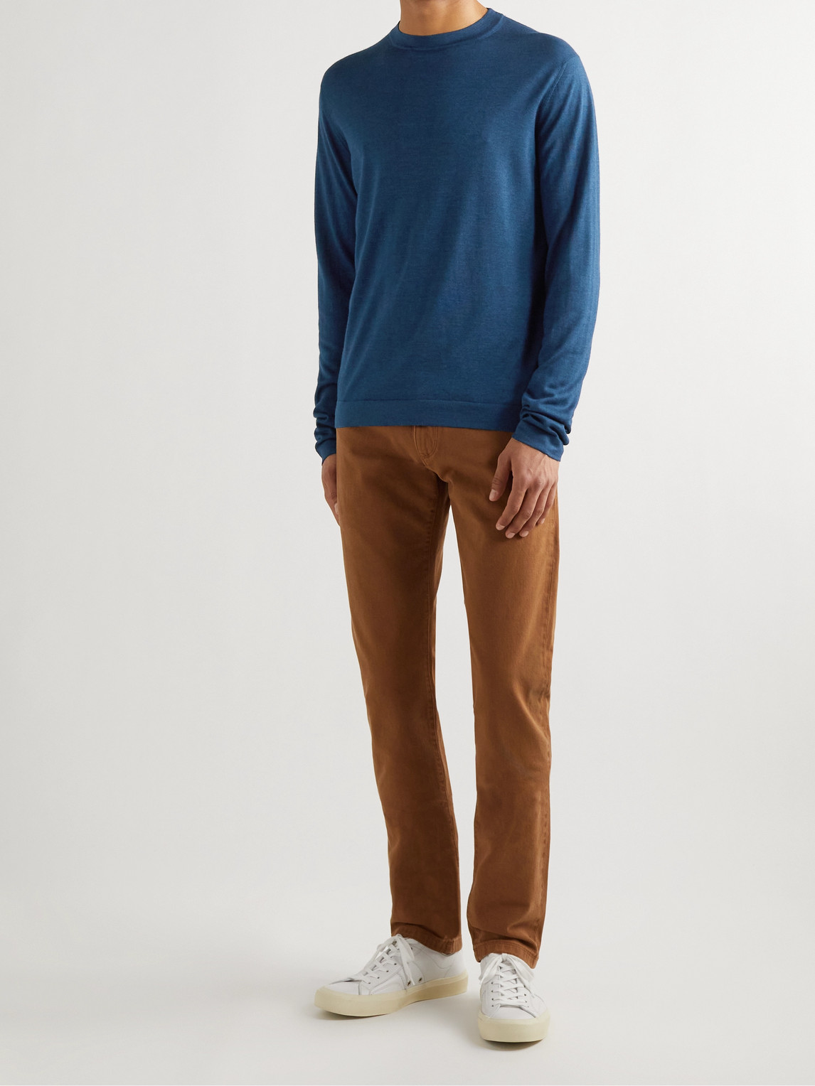 LORO PIANA CASHMERE AND SILK-BLEND SWEATER