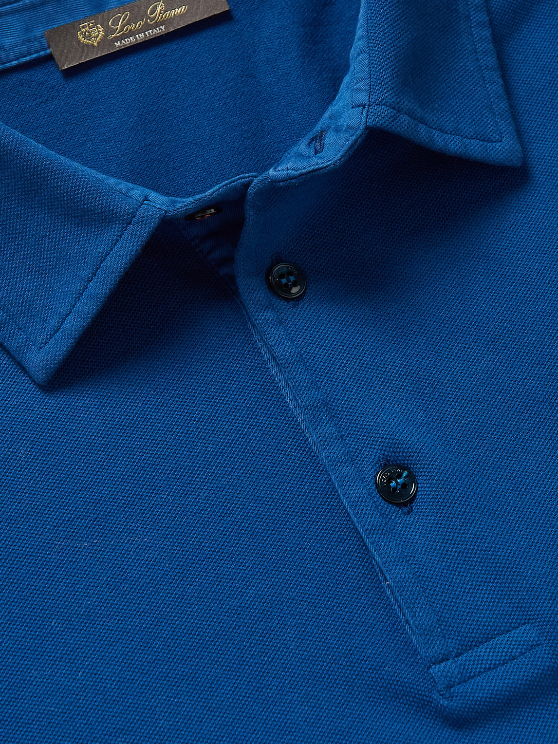 Shop Loro Piana Cotton-piqué Polo Shirt In Blue