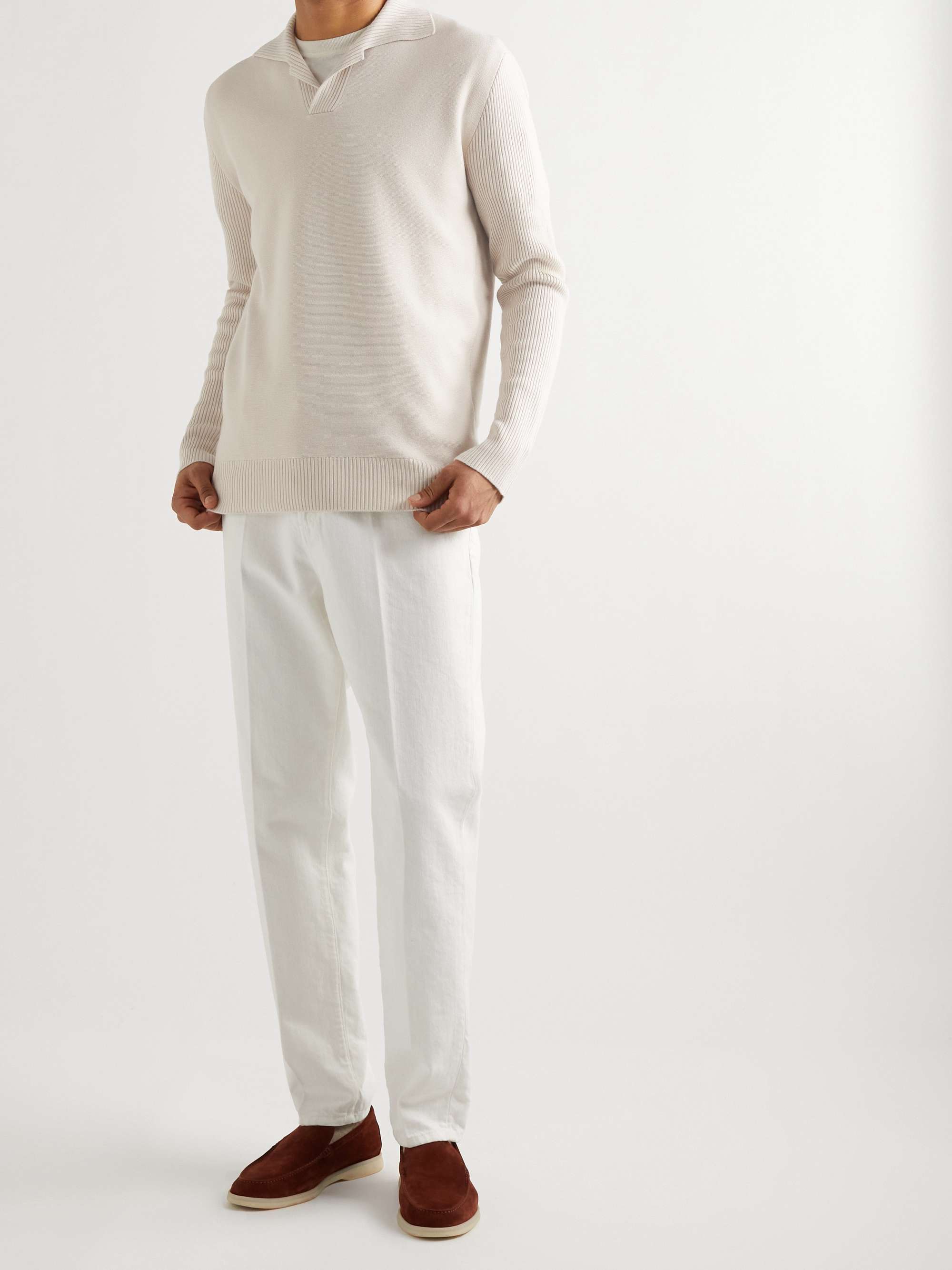 LORO PIANA Cashmere and Silk-Blend Polo Shirt