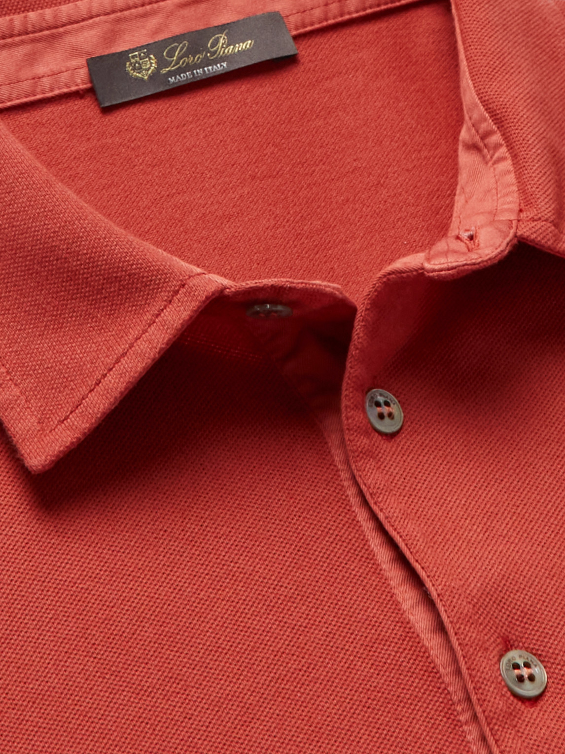 Loro Piana Cotton-piqué Polo Shirt In Red