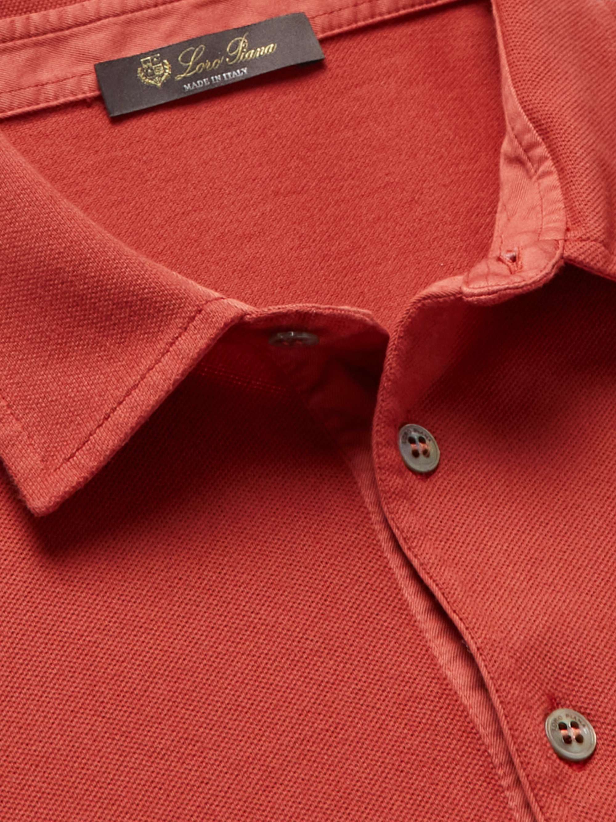 LORO PIANA Cotton-Piqué Polo Shirt