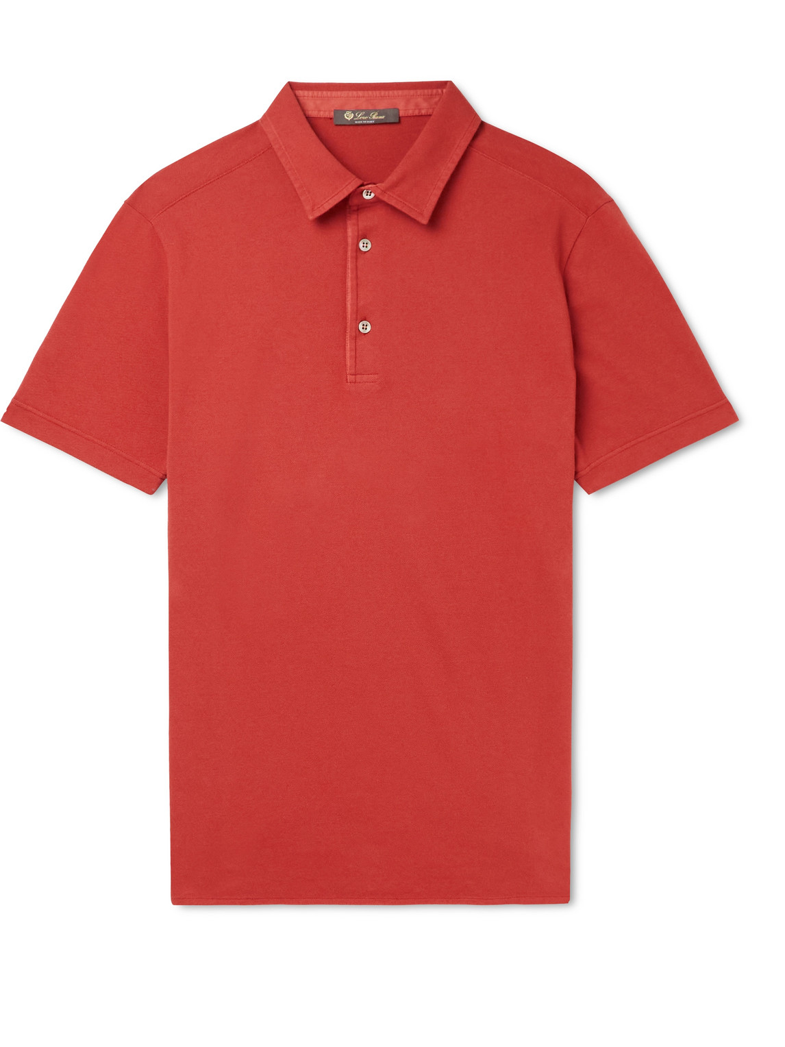 Loro Piana Cotton-piqué Polo Shirt In Red