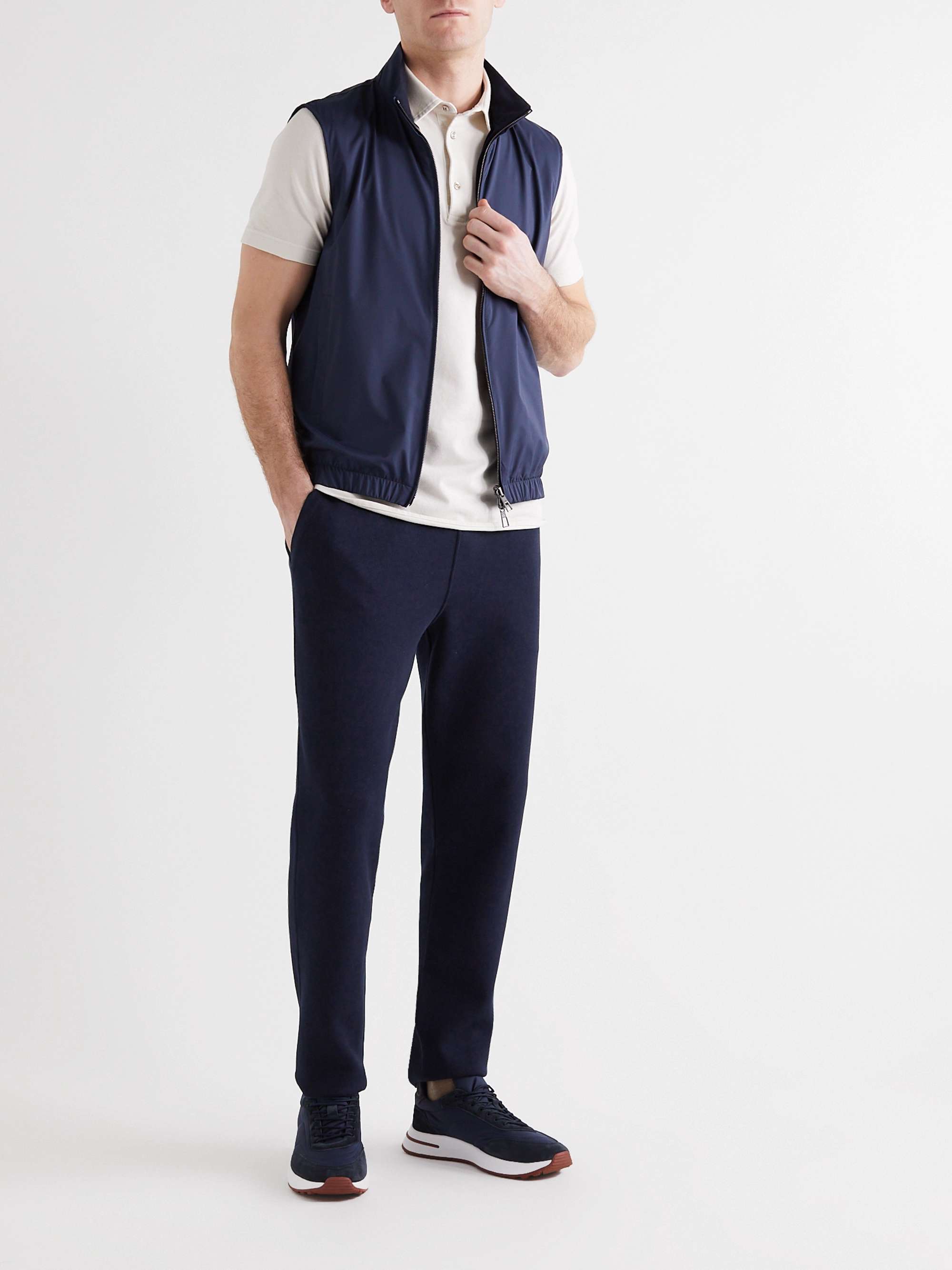 LORO PIANA Tapered Cotton-Blend Jersey Sweatpants