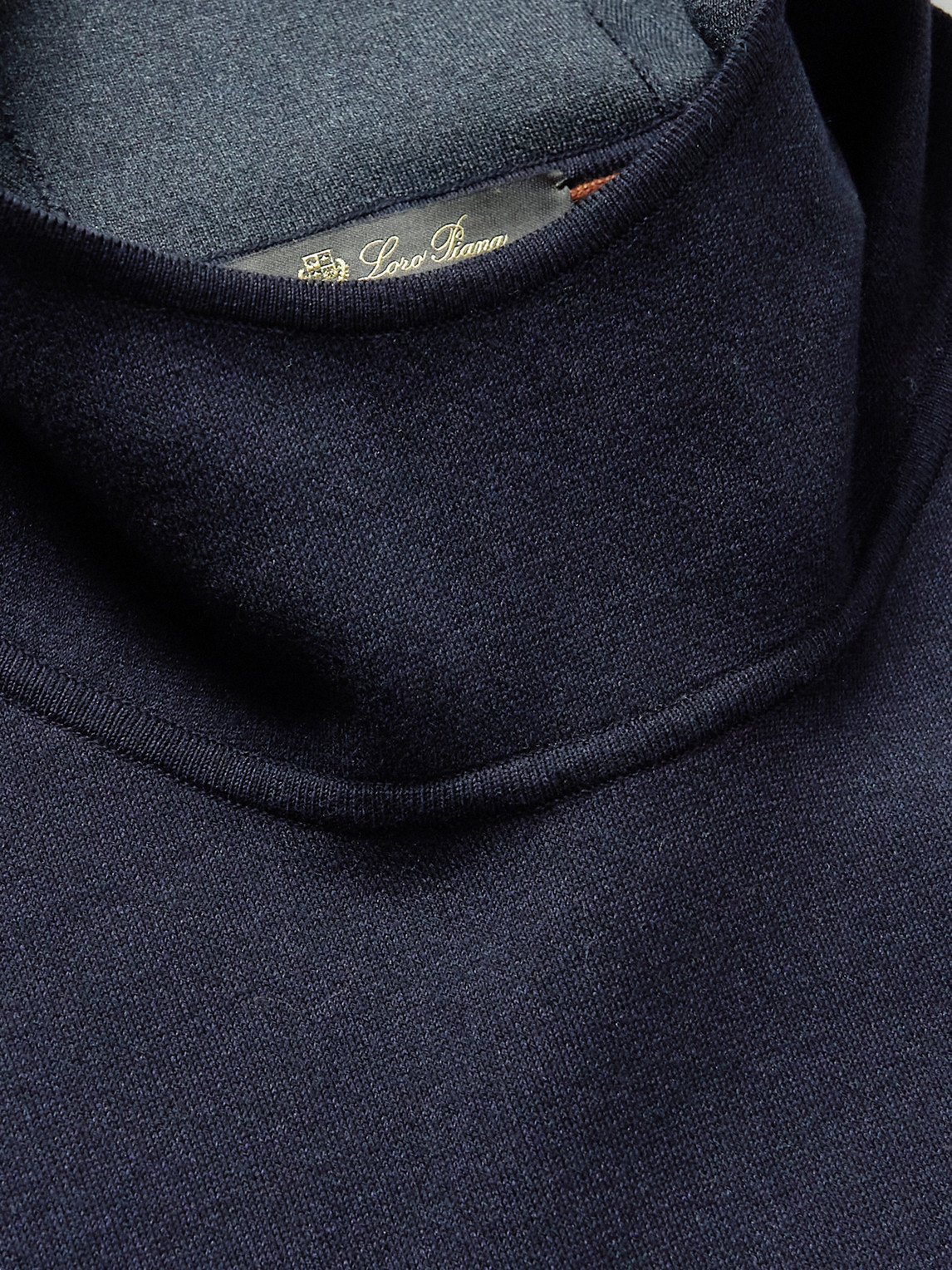 Shop Loro Piana Cotton-blend Jersey Hoodie In Blue