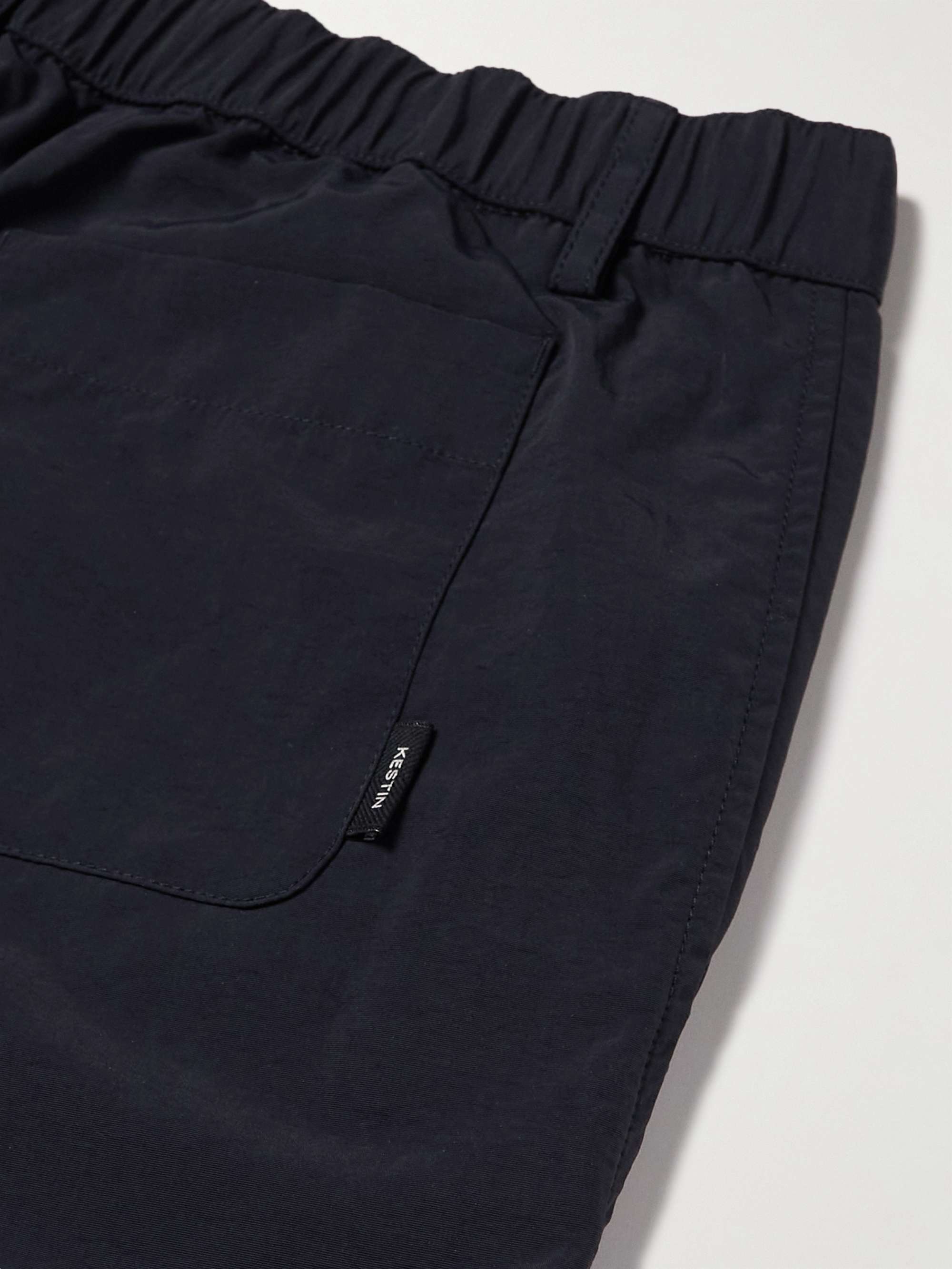 KESTIN Kelso Cropped Straight-Leg Cotton-Blend Shell Drawstring Trousers