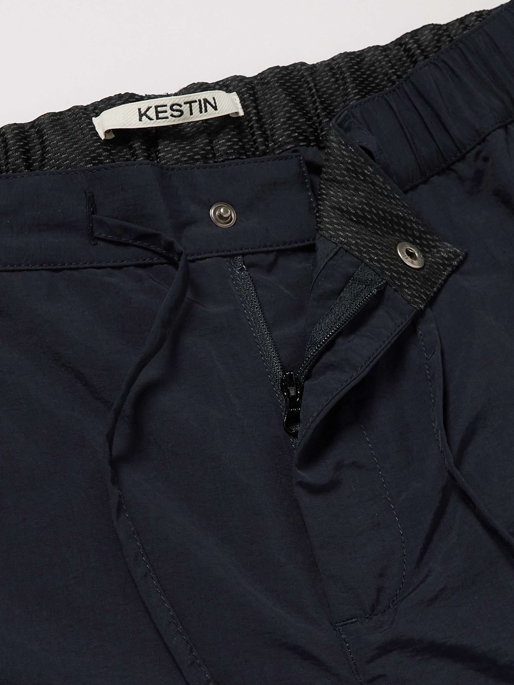 KESTIN Kelso Cropped Straight-Leg Cotton-Blend Shell Drawstring Trousers