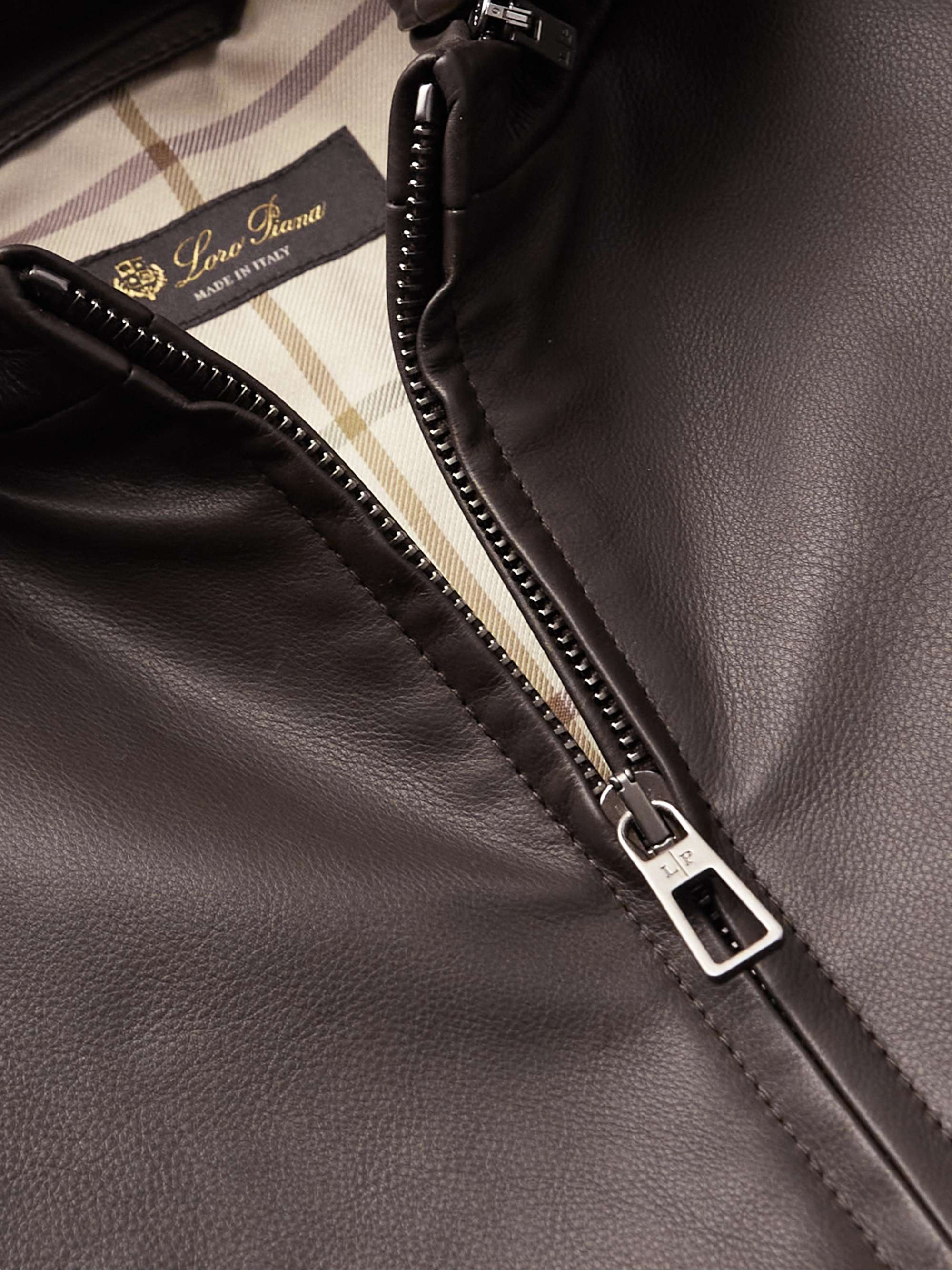 LORO PIANA Wilton Hooded Leather Jacket