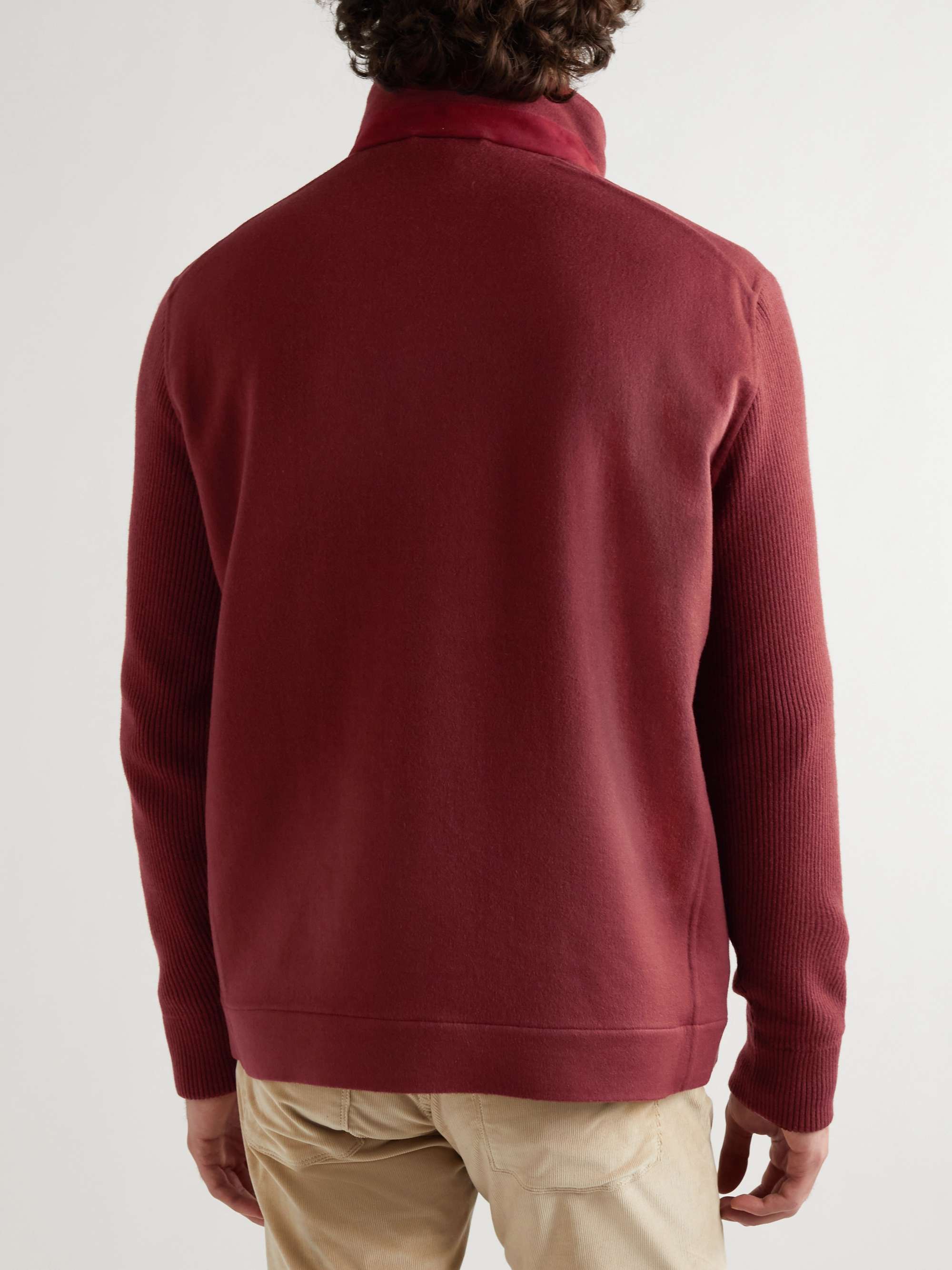 LORO PIANA Traveller Cashmere and Ribbed-Knit Jacket