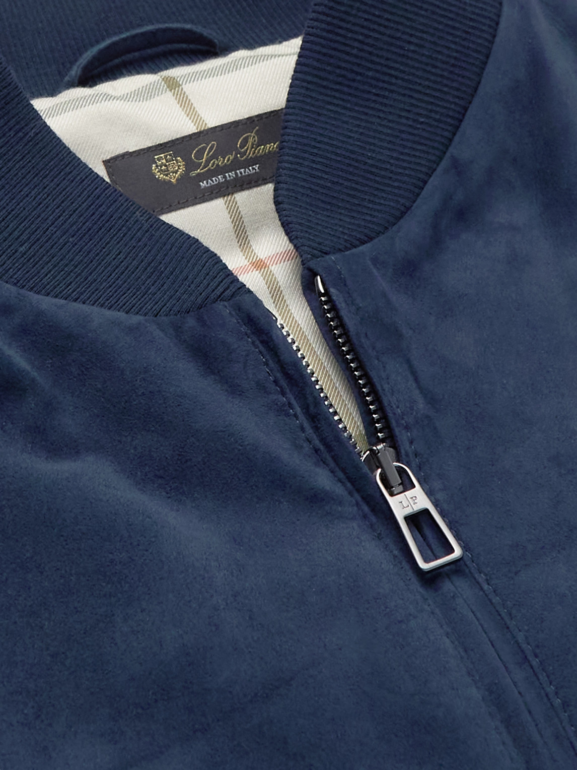 Loro Piana Wool-blend Trimmed Suede Vest In Blue