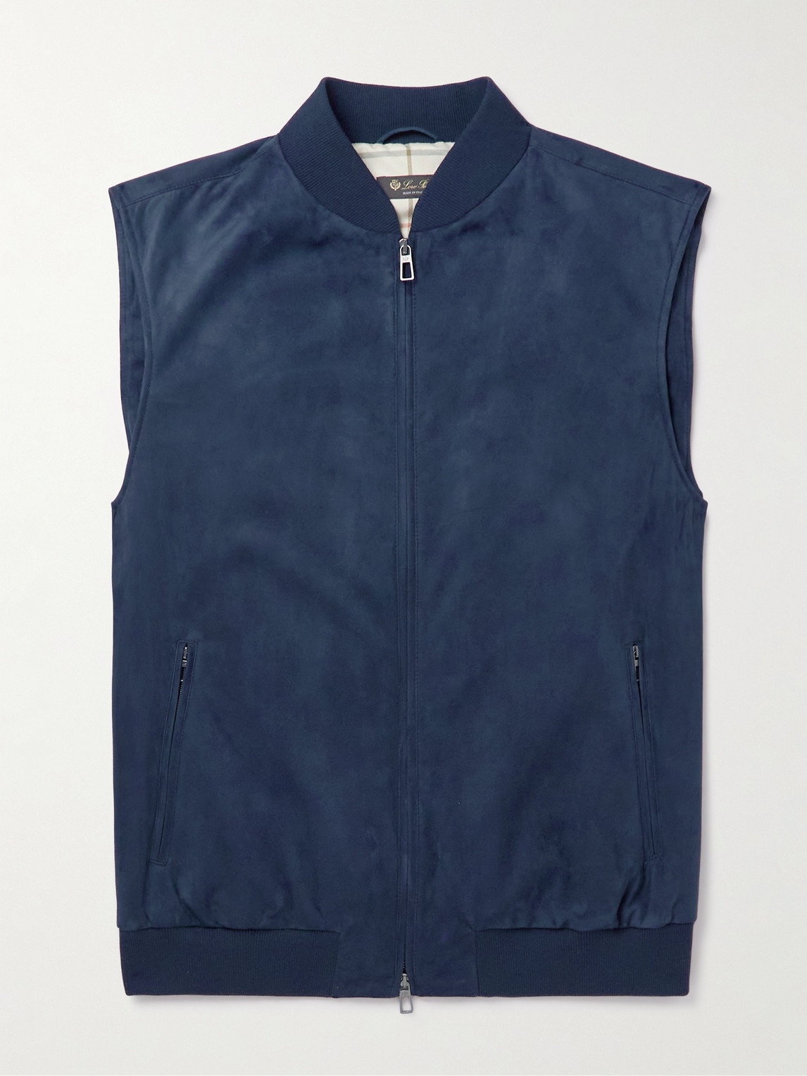 Loro Piana Wool-blend Trimmed Suede Vest - Men