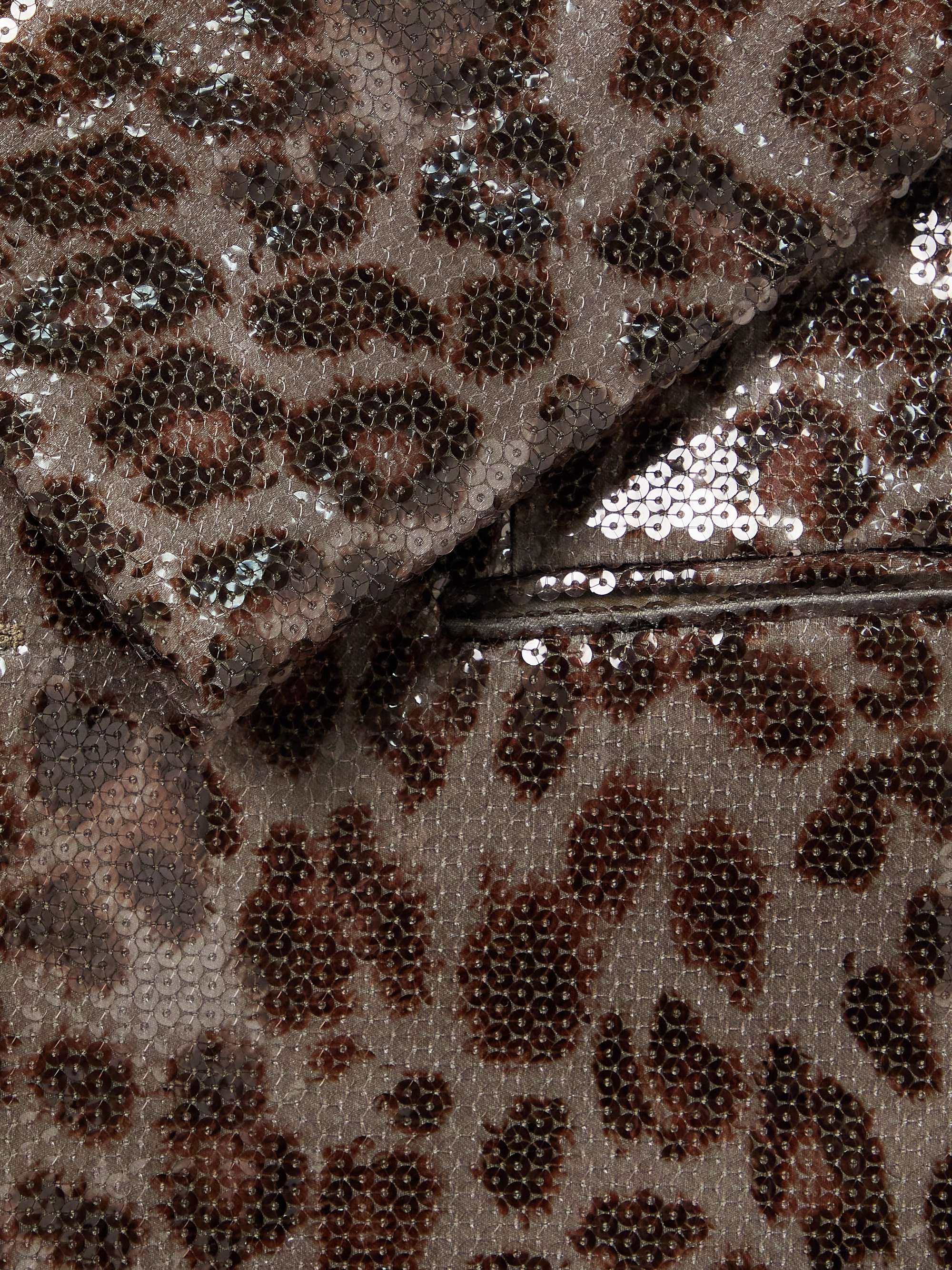 TOM FORD Slim-Fit Leopard-Print Sequinned Wool-Blend Tuxedo Jacket
