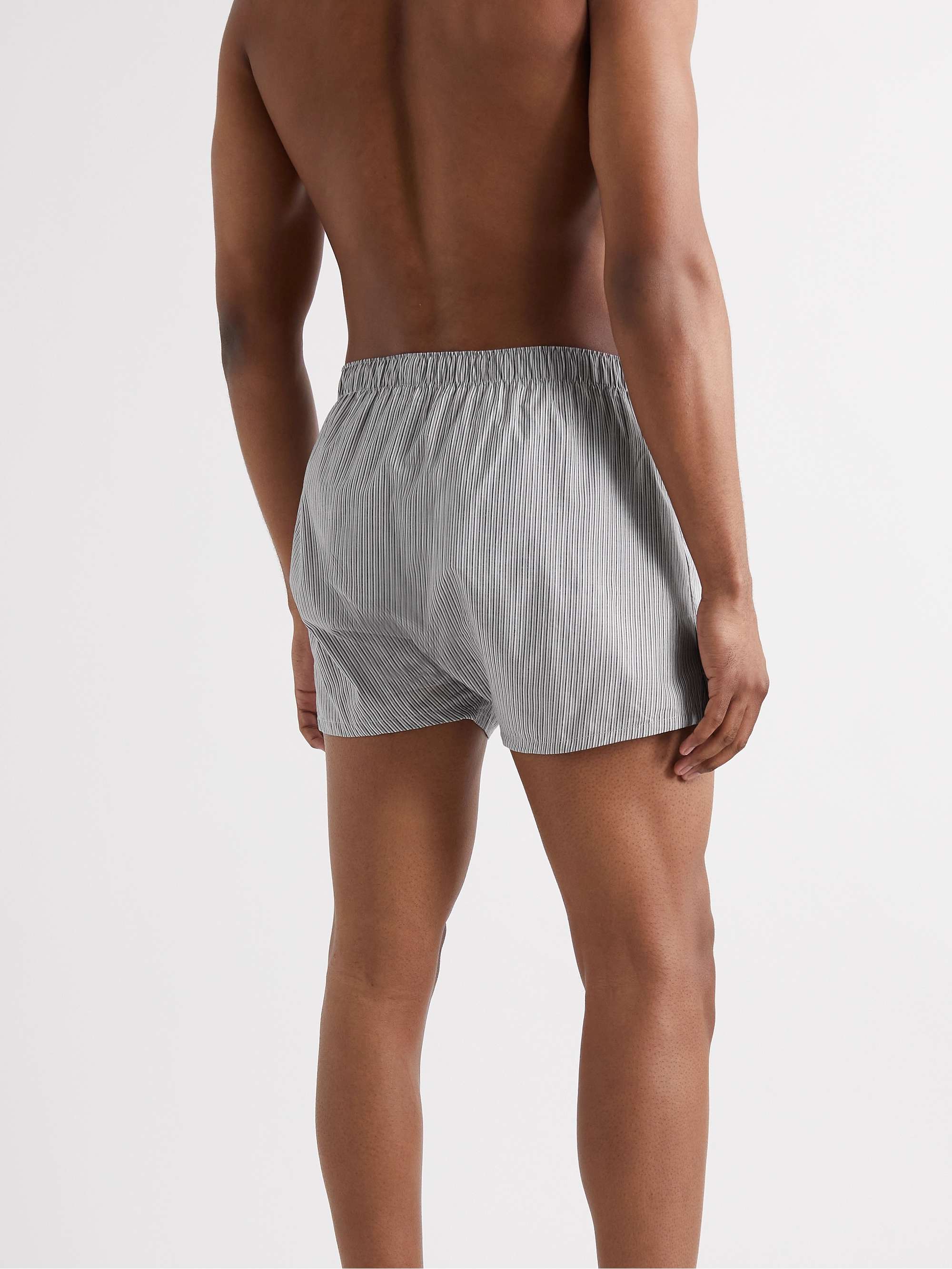 CALVIN KLEIN UNDERWEAR Three-Pack Cotton-Blend Boxer Shorts